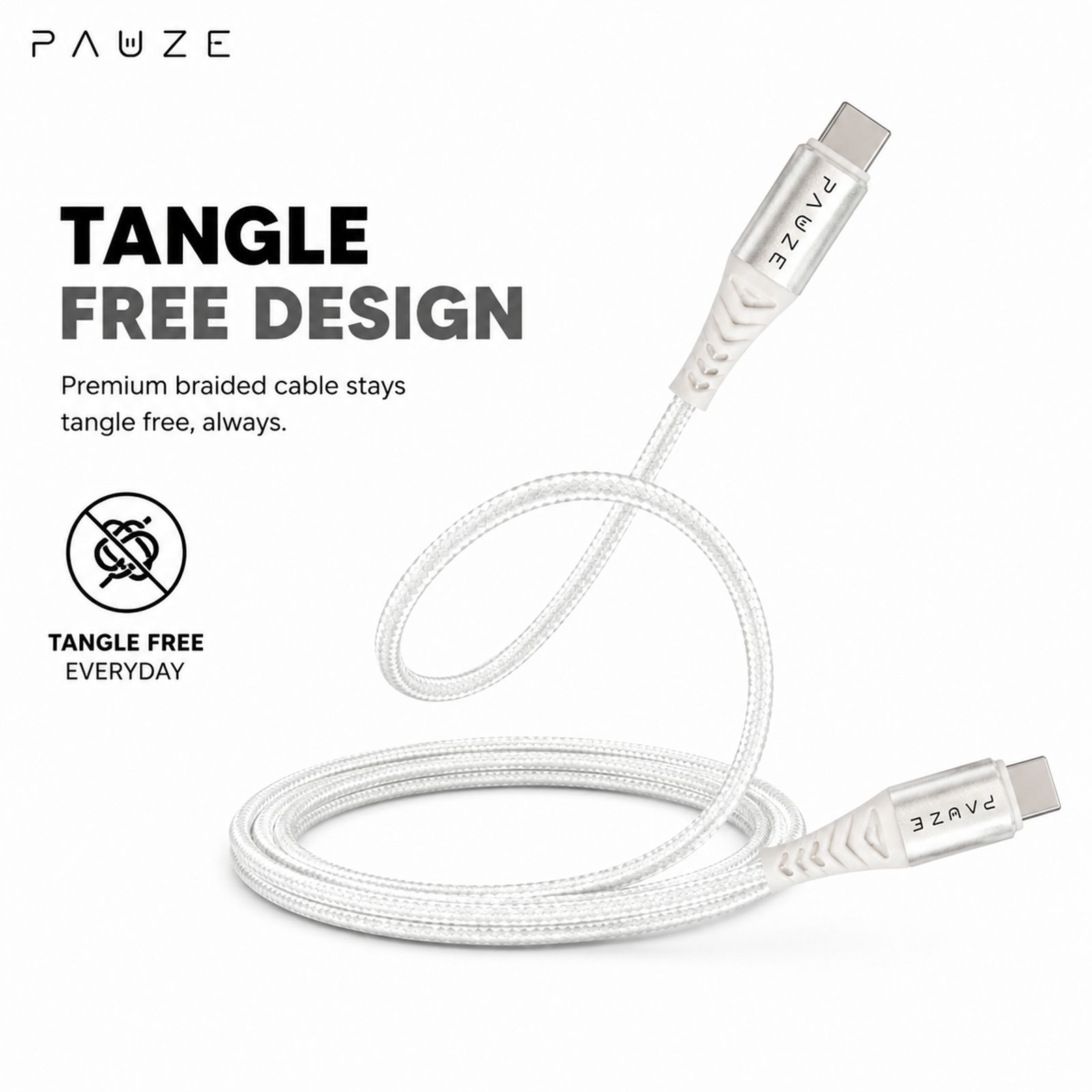 PAUZE LINK Type C to Type C 3.2 Feet (1M) Cable (65W Power Delivery, Arctic Black) PAUZE LINK Type C to Type C 3.2 Feet (1M) Cable (65W Power Delivery, Arctic Black)_6