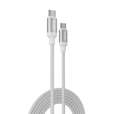 urbn UPC261 Type C to Type C 3.9 Feet (1.2M) Cable (65W Super Fast Charging, White)