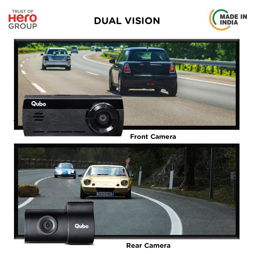 Qubo Dashcam Pro 4K UHD and 8MP Action Camera with Rear Camera (Black)_9