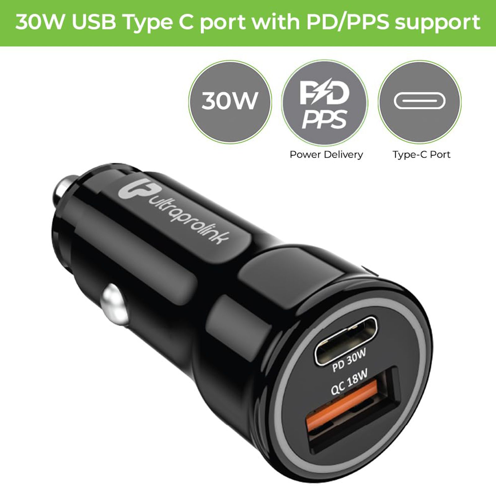 ultraprolink Mach 48 48 Watts 2 USB Ports Car Charging Adapter (Smart IC Technology, UM1157, Black)_2