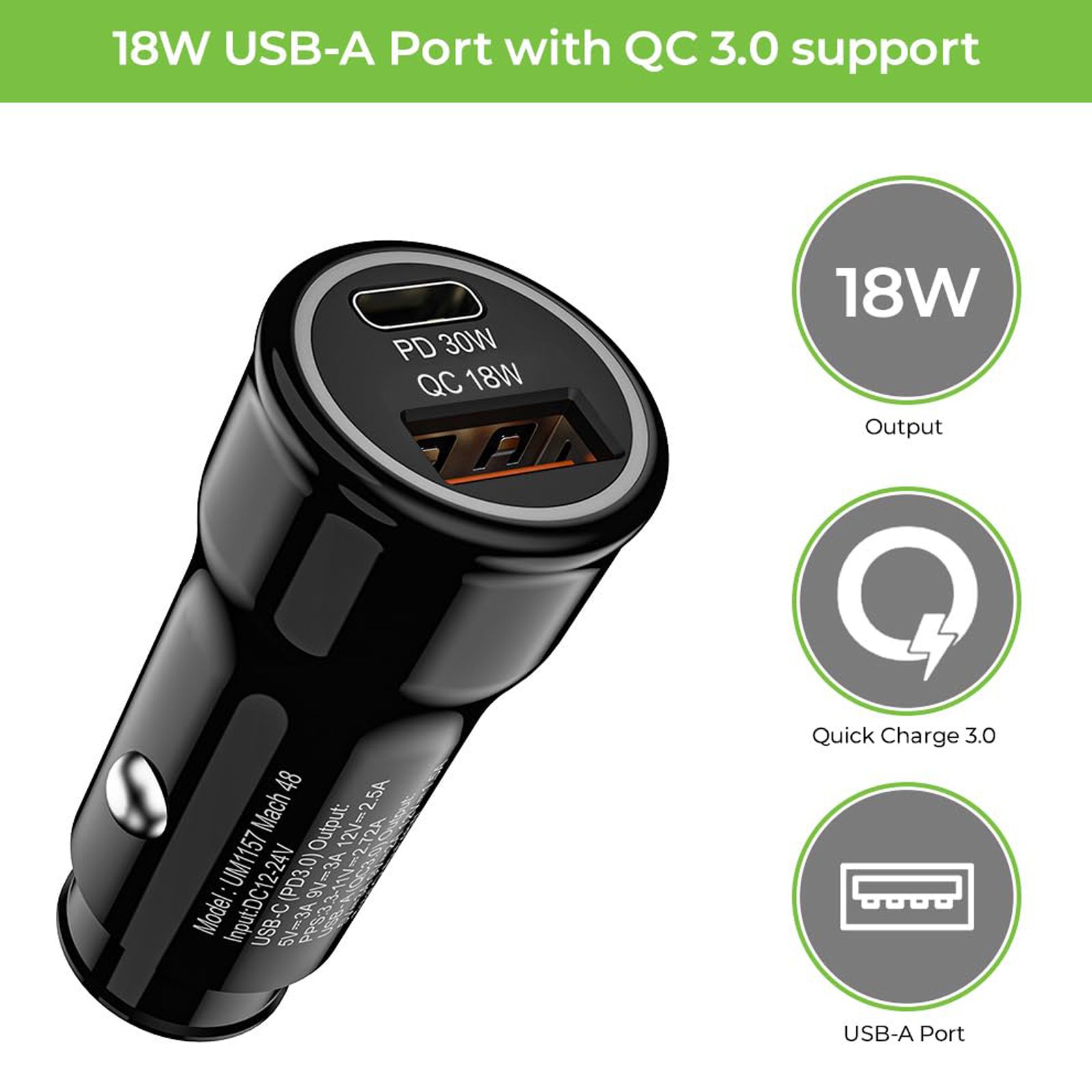 ultraprolink Mach 48 48 Watts 2 USB Ports Car Charging Adapter (Smart IC Technology, UM1157, Black)_4