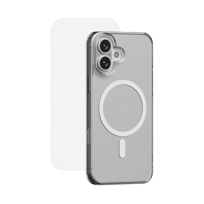 HYPHEN DURO Tempered Glass & TPU Back Cover Combo for Apple iPhone 16 (Shock Absorbent, Clear)