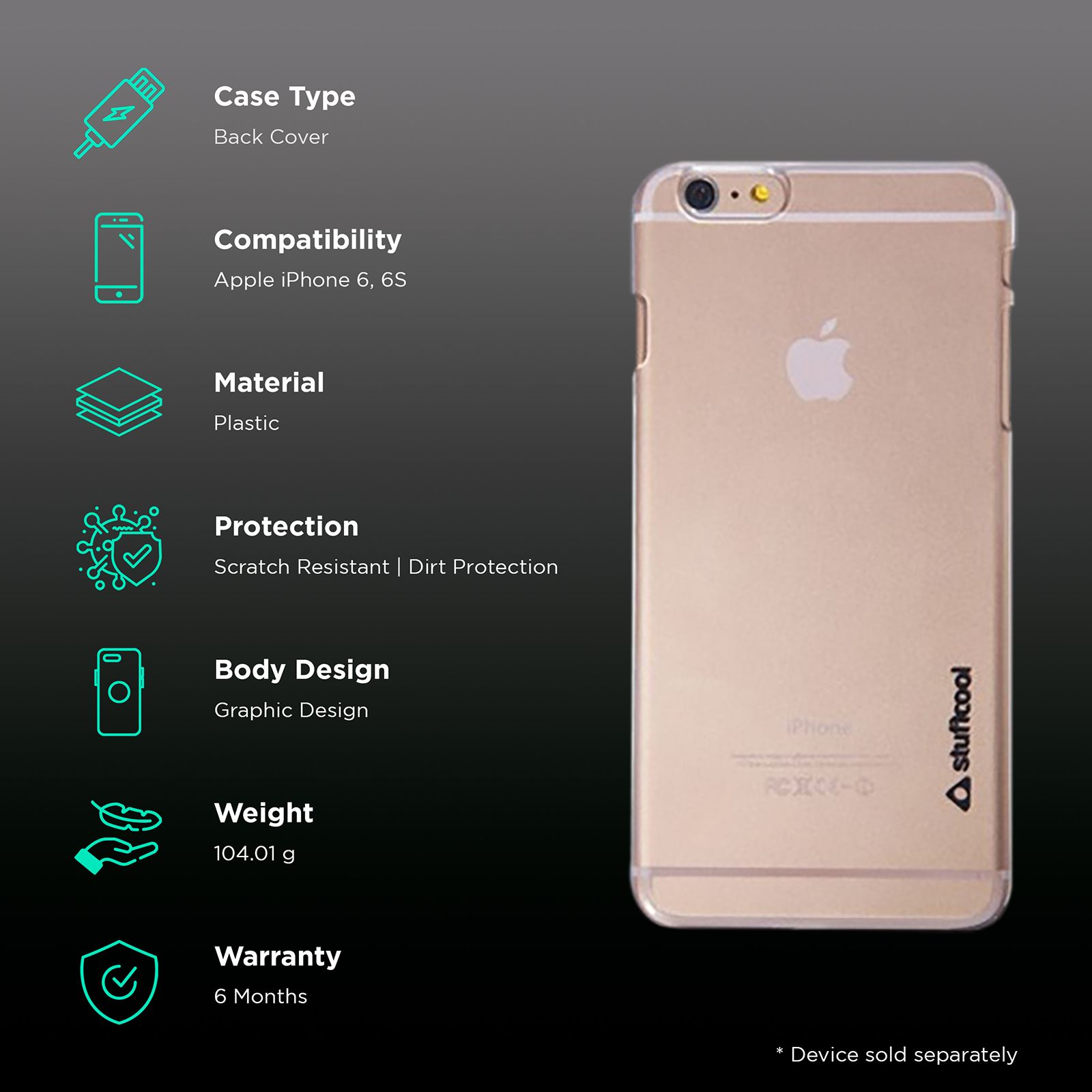 stuffcool Clair Hard Plastic Back Cover for Apple iPhone 6 and 6S (Camera Protection, Transparent) stuffcool Clair Hard Plastic Back Cover for Apple iPhone 6 and 6S (Camera Protection, Transparent)_2