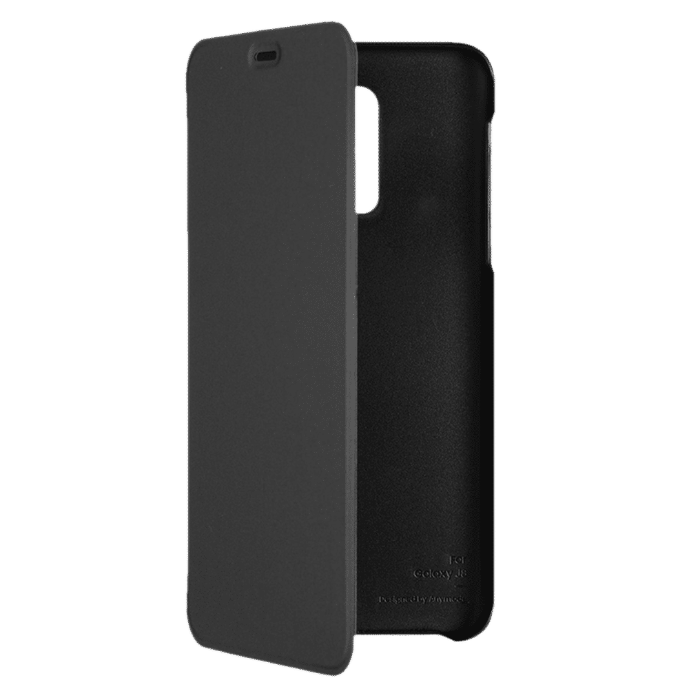 SAMSUNG Polyurethane Flip Cover for Galaxy J8 (Scratch Proof, Black) SAMSUNG Polyurethane Flip Cover for Galaxy J8 (Scratch Proof, Black)_1
