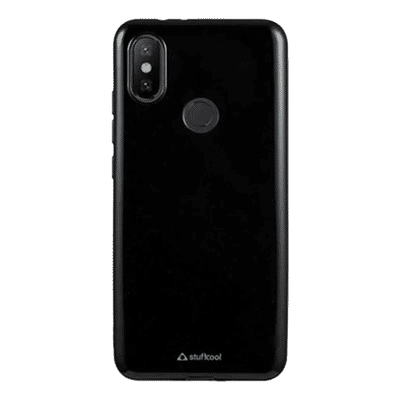 stuffcool Color Pop Soft Silicone Back Cover for Mi A2 (Camera Protection, Black)