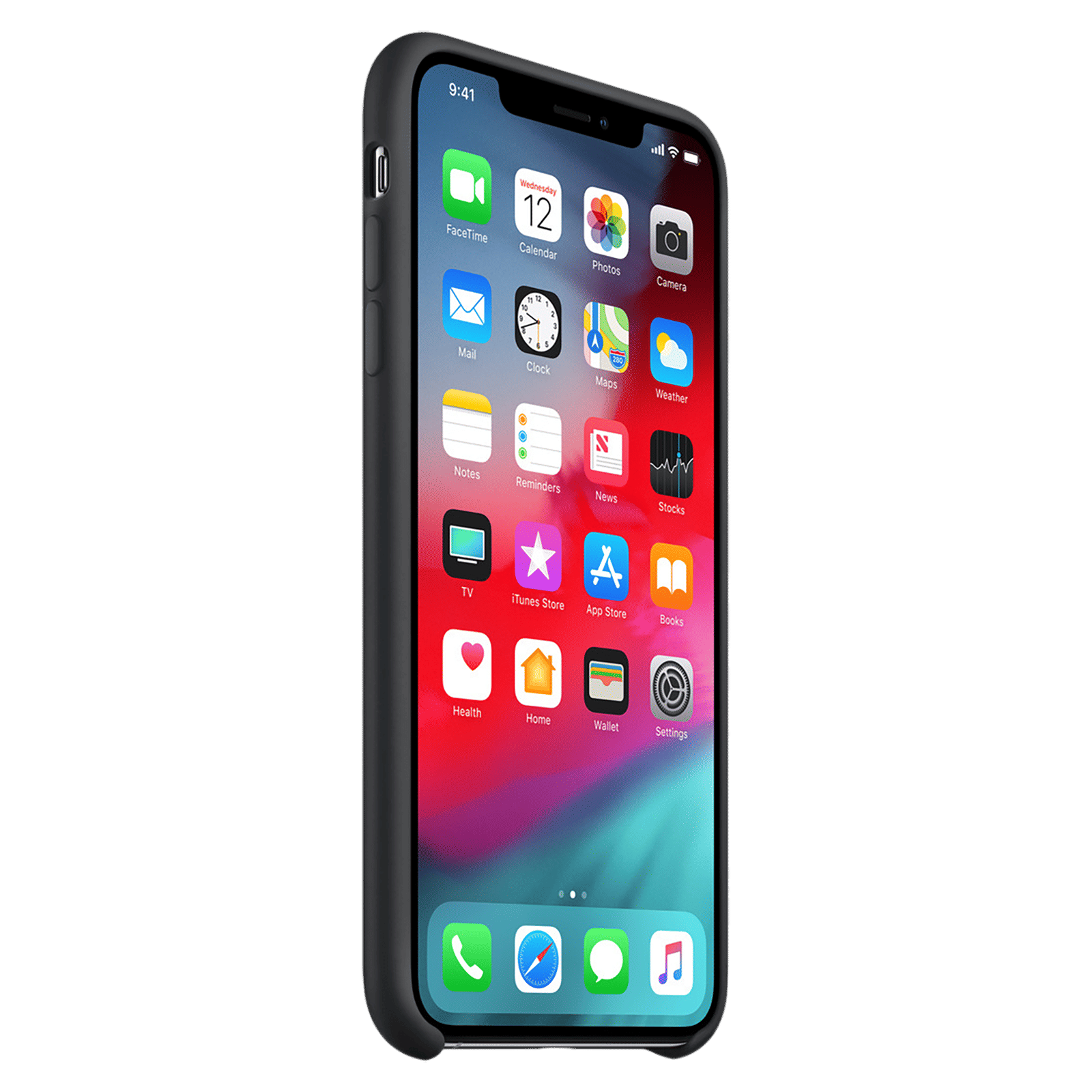 Apple MRWE2ZM/A Silicone Back Cover for iPhone XS Max (Microfiber Lining, Black)_2