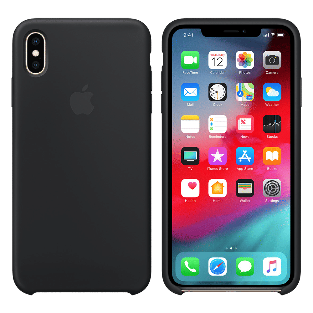 Apple MRWE2ZM/A Silicone Back Cover for iPhone XS Max (Microfiber Lining, Black)_3