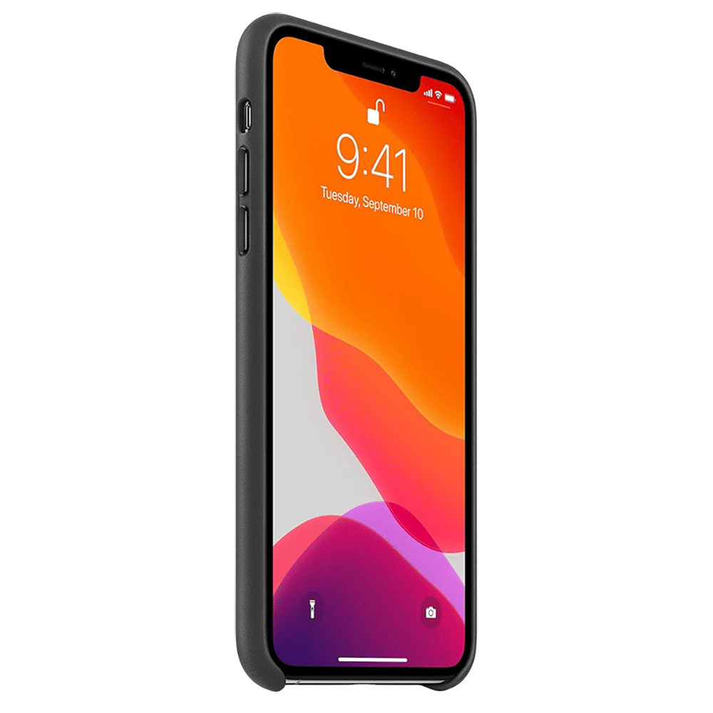 Apple MX0E2ZM/A Leather Back Cover for iPhone 11 Pro Max (Microfiber Lining, Black)_2