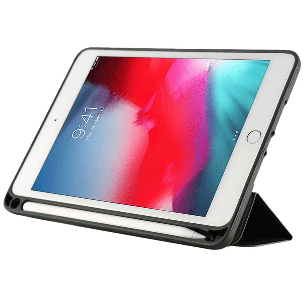 neopack Trifold Smart Delta Polyurethane Flip Cover for Apple iPad Mini 5 7.9 Inch (Magnetic Folding Design, Black)_5