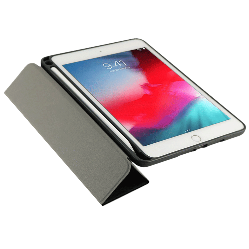neopack Trifold Smart Delta Polyurethane Flip Cover for Apple iPad Mini 5 7.9 Inch (Magnetic Folding Design, Black)_6