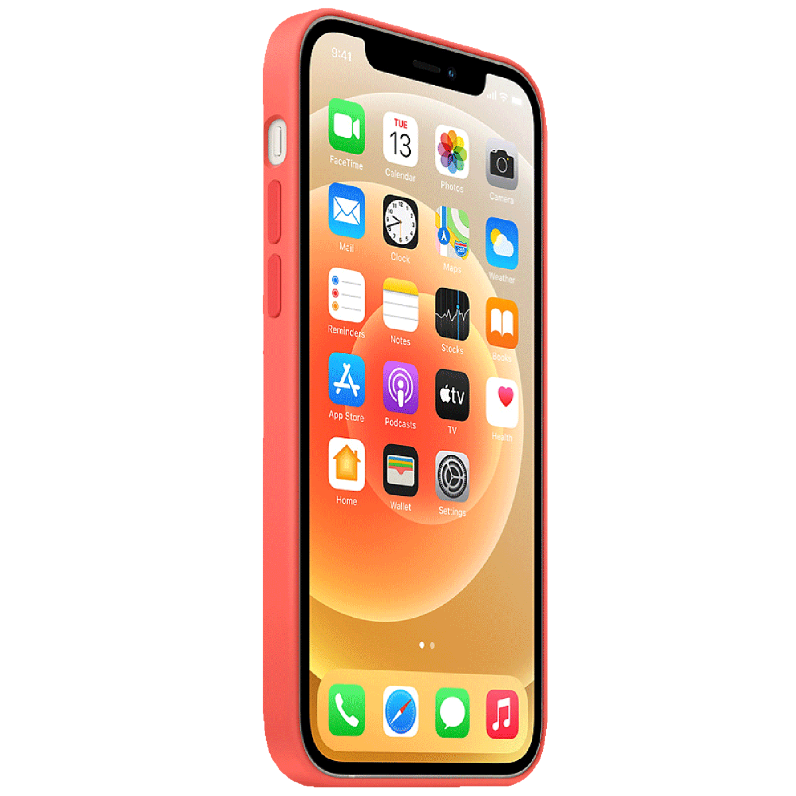 Apple Soft Silicone Back Cover for Apple iPhone 12, 12 Pro (Built-in Magnets, Pink Citrus)_4