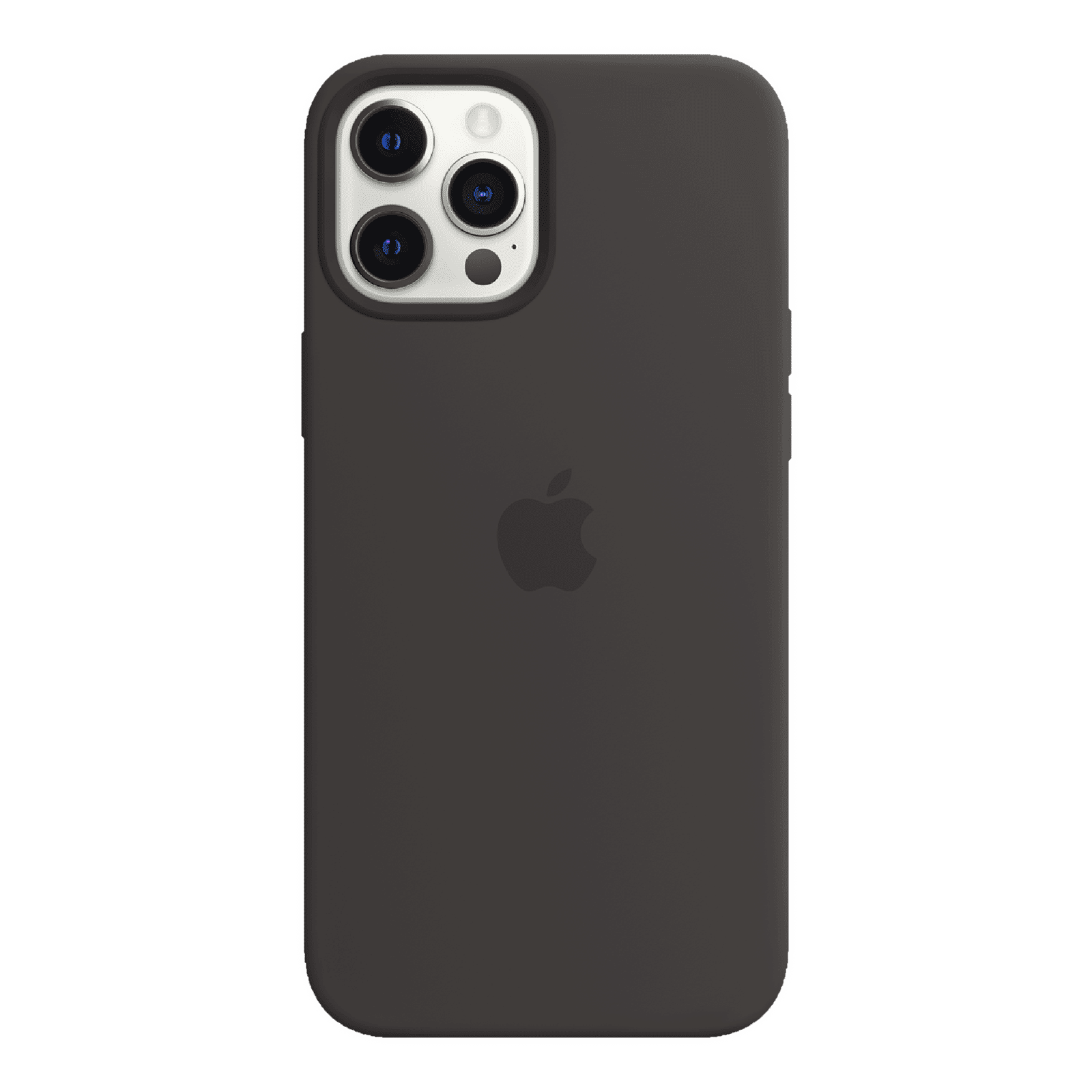 Apple Soft Silicone Back Cover for Apple iPhone 12 Pro Max (MagSafe Charging Support, Black)_1