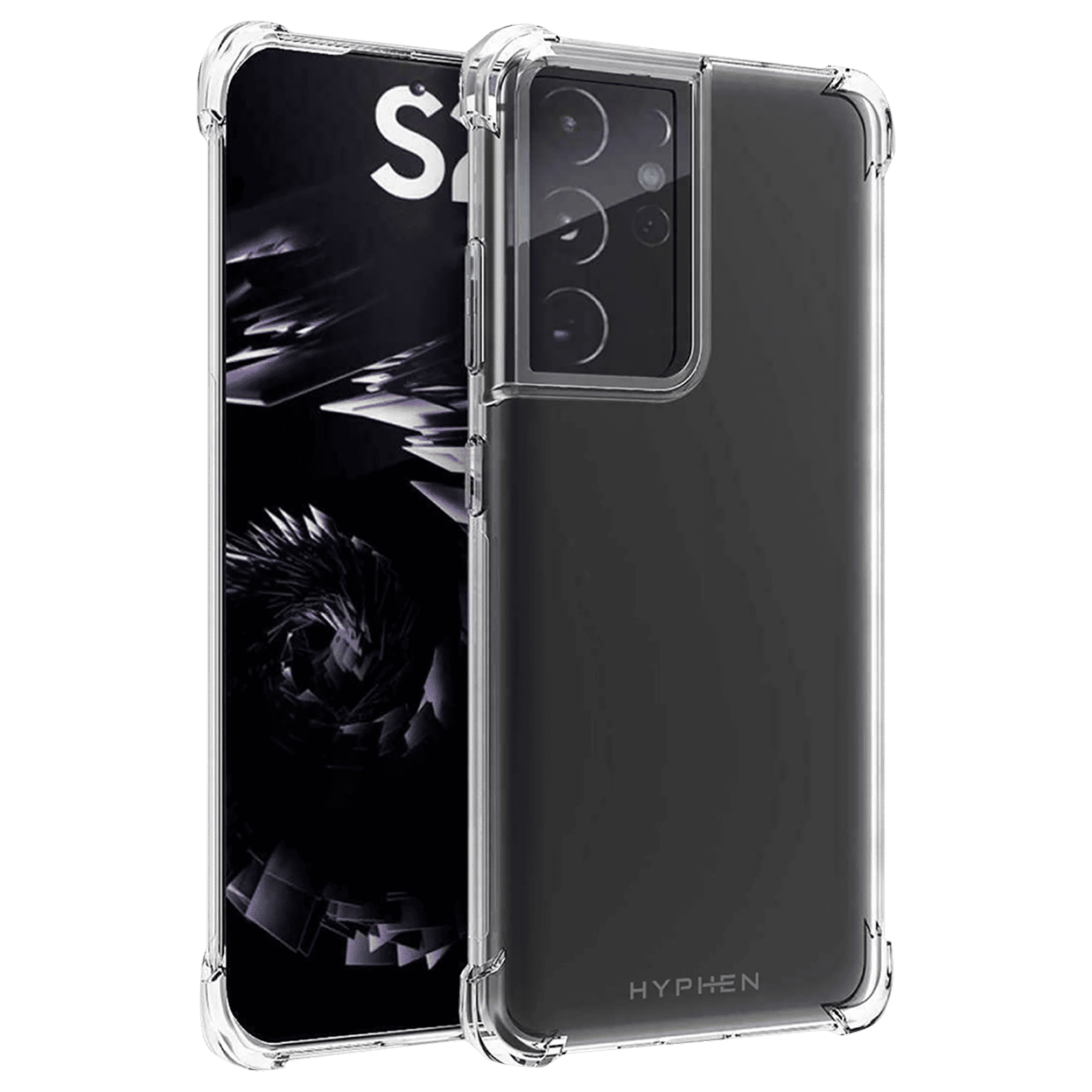 HYPHEN HPC-DCS210474 Soft TPU Back Cover for SAMSUNG S21 Ultra (Drop Protection, Clear)_1