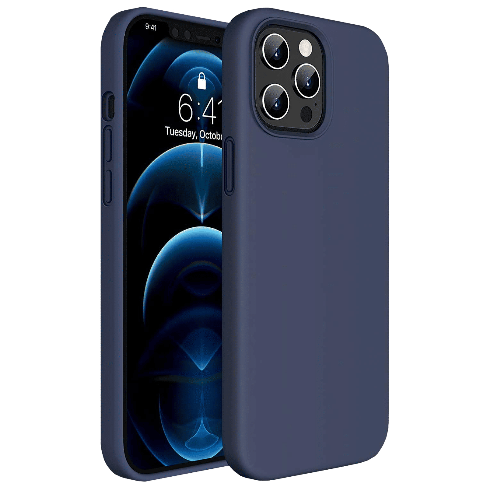 Vaku Soft Silicone & Microfiber Back Cover for Apple iPhone 12, 12 Pro (Supports Wireless Charging, Blue) Vaku Soft Silicone & Microfiber Back Cover for Apple iPhone 12, 12 Pro (Supports Wireless Charging, Blue)_1