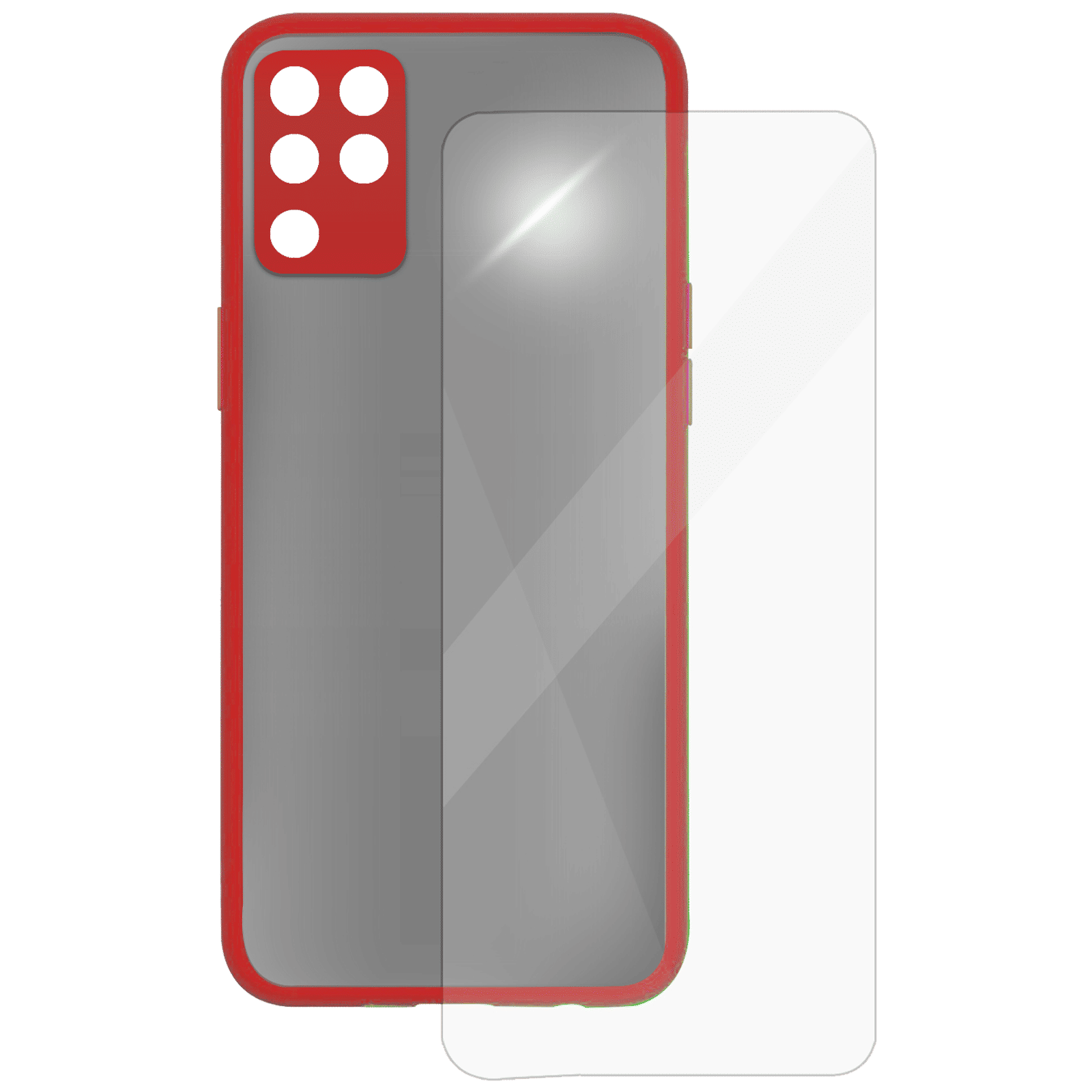 ARROW Camera Duplex Screen Protector & Polycarbonate Back Cover Combo for oppo F19 Pro (Scratch Protection, Red) ARROW Camera Duplex Screen Protector & Polycarbonate Back Cover Combo for oppo F19 Pro (Scratch Protection, Red)_1