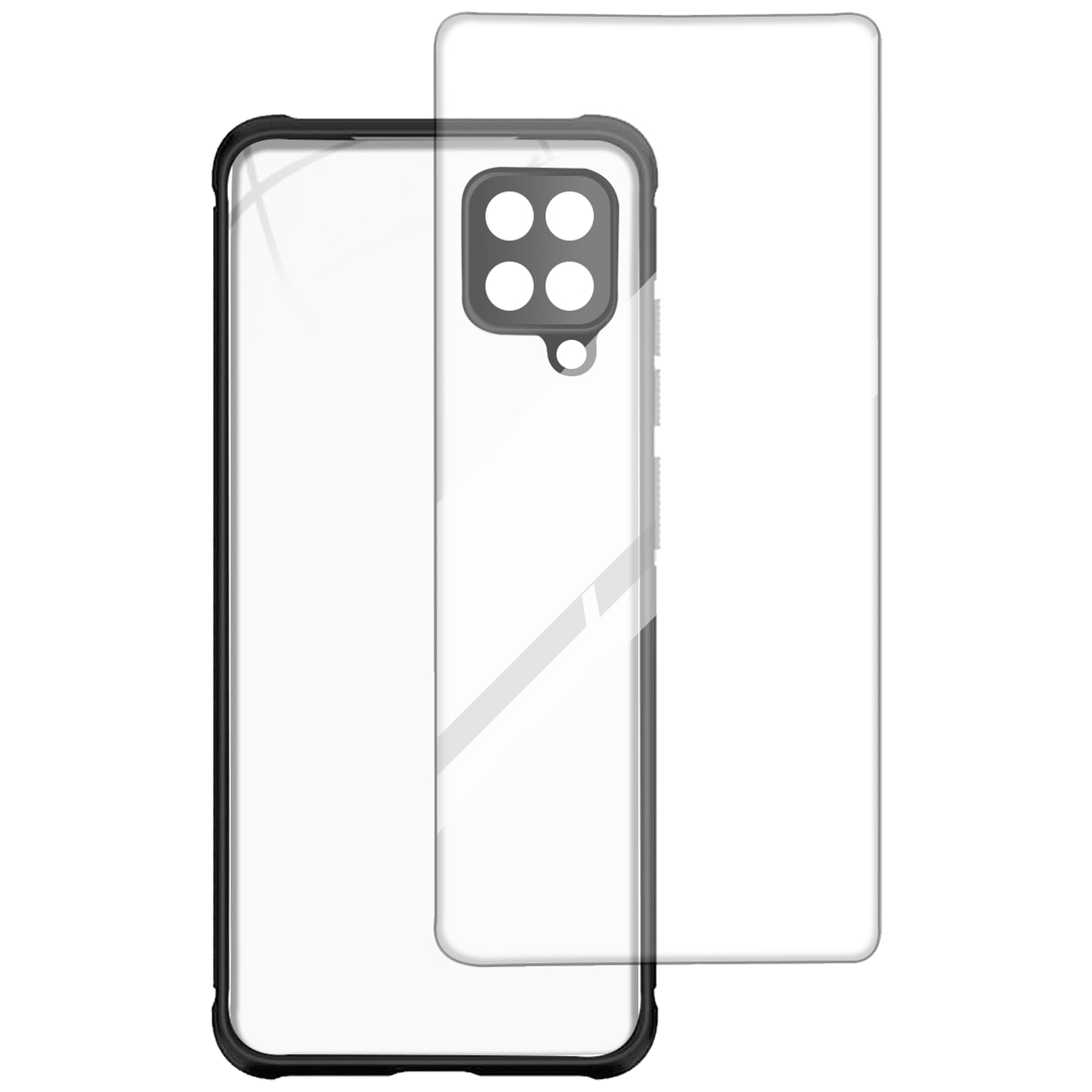 ARROW Hybrid Back Case and Screen Protector Bundle For Samsung Galaxy A12 (Ultra Transparent Visibility) ARROW Hybrid Back Case and Screen Protector Bundle For Samsung Galaxy A12 (Ultra Transparent Visibility)_1