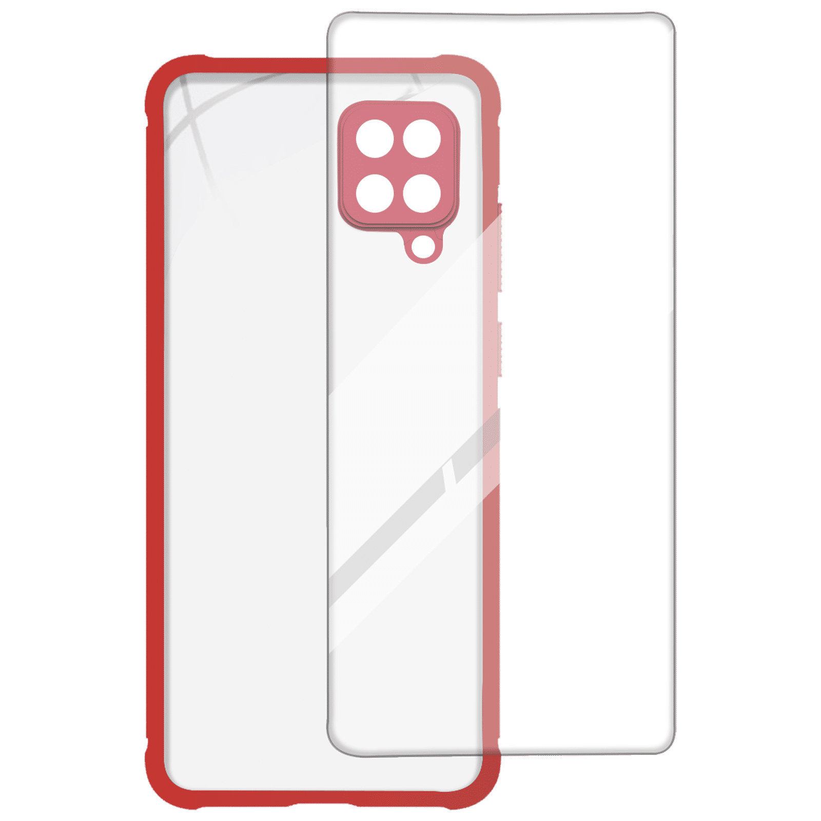 ARROW Hybrid Screen Protector & Polycarbonate Back Cover Combo for SAMSUNG Galaxy A12 (Scratch Protection, Red) ARROW Hybrid Screen Protector & Polycarbonate Back Cover Combo for SAMSUNG Galaxy A12 (Scratch Protection, Red)_1