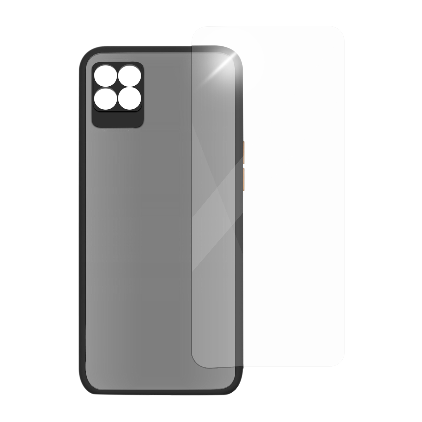 Arrow Duplex Screen Protector & Polycarbonate Back Cover Combo for realme 8 Pro (Anti Scratch Design, Black)_2