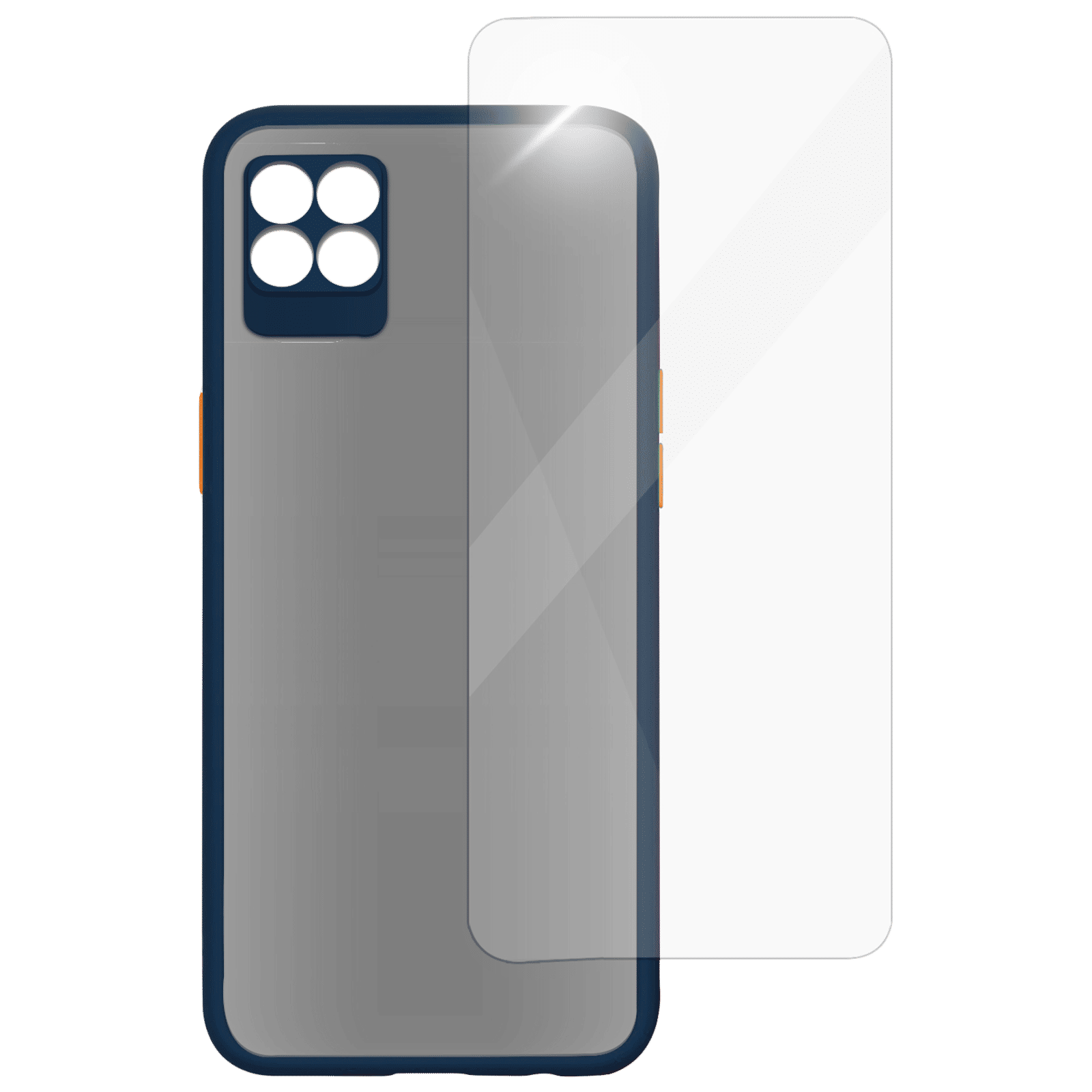 ARROW Camera Duplex Screen Protector & Polycarbonate Back Cover Combo for realme 8 Pro (Anti Scratch Design, Blue)_1