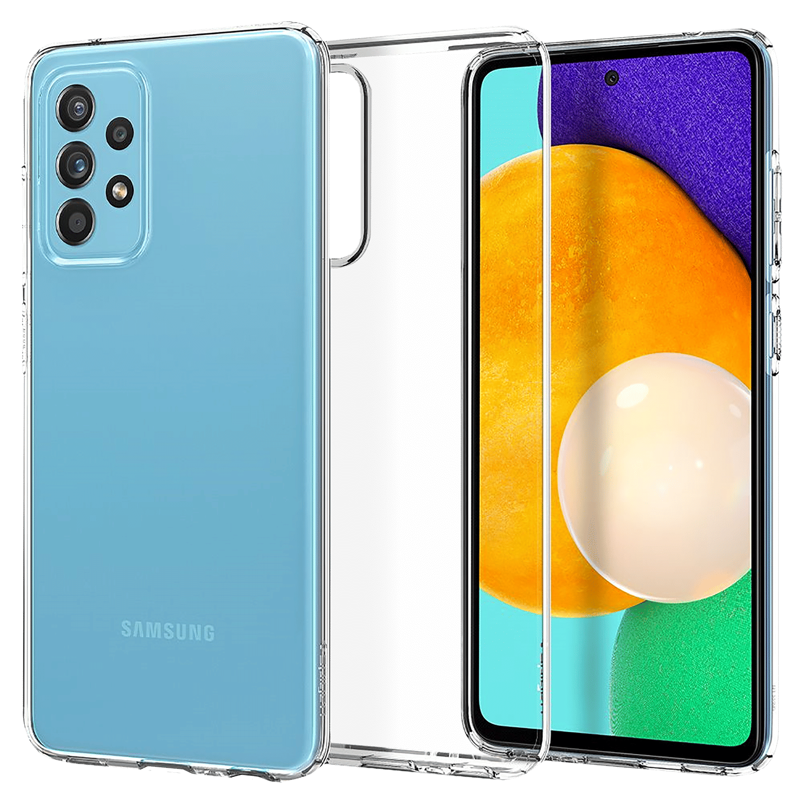 spigen Crystal Flex TPU Back Cover for Samsung Galaxy A52 (Innovative Dot System, Clear)_1
