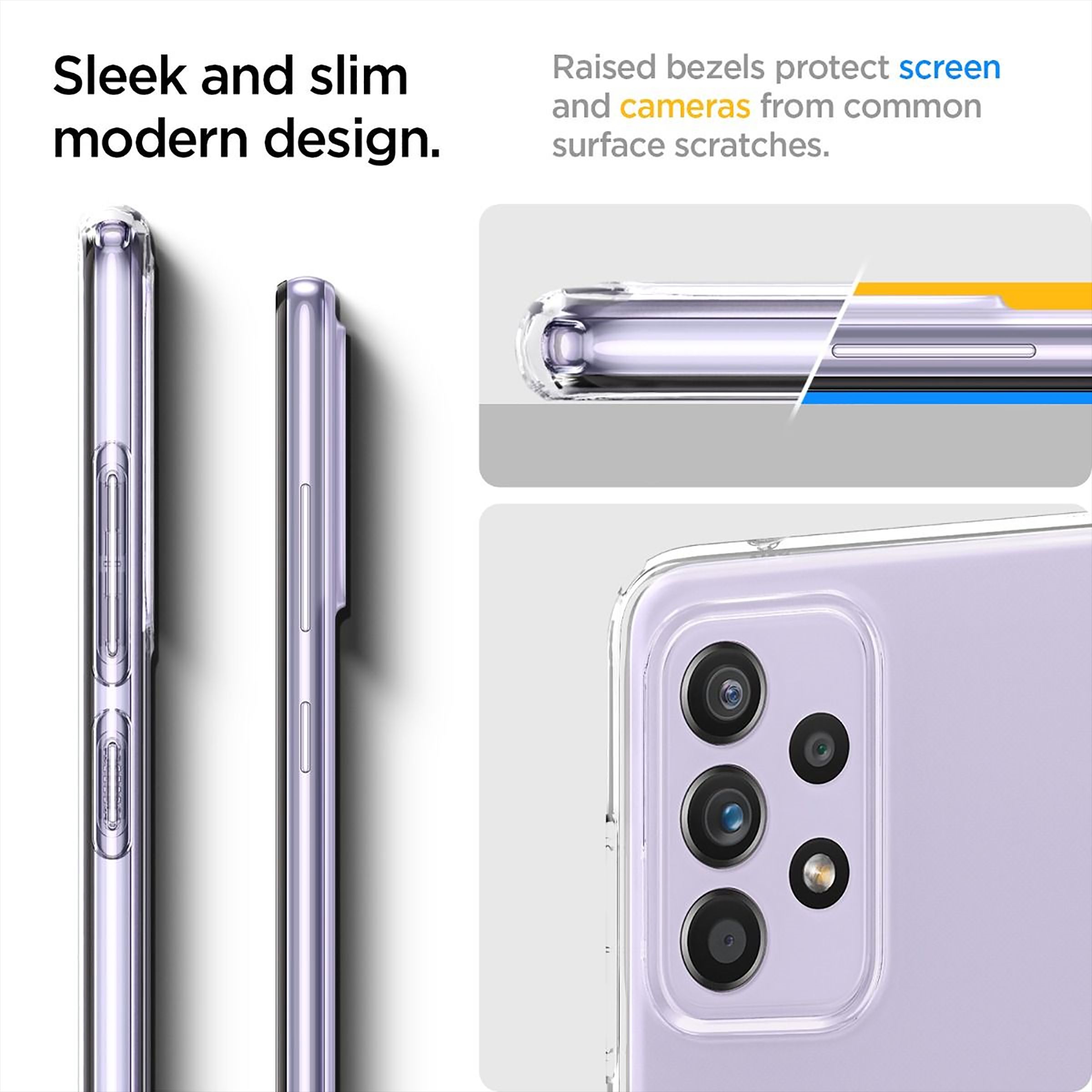 spigen Crystal Flex TPU Back Cover for Samsung Galaxy A52 (Innovative Dot System, Clear)_7