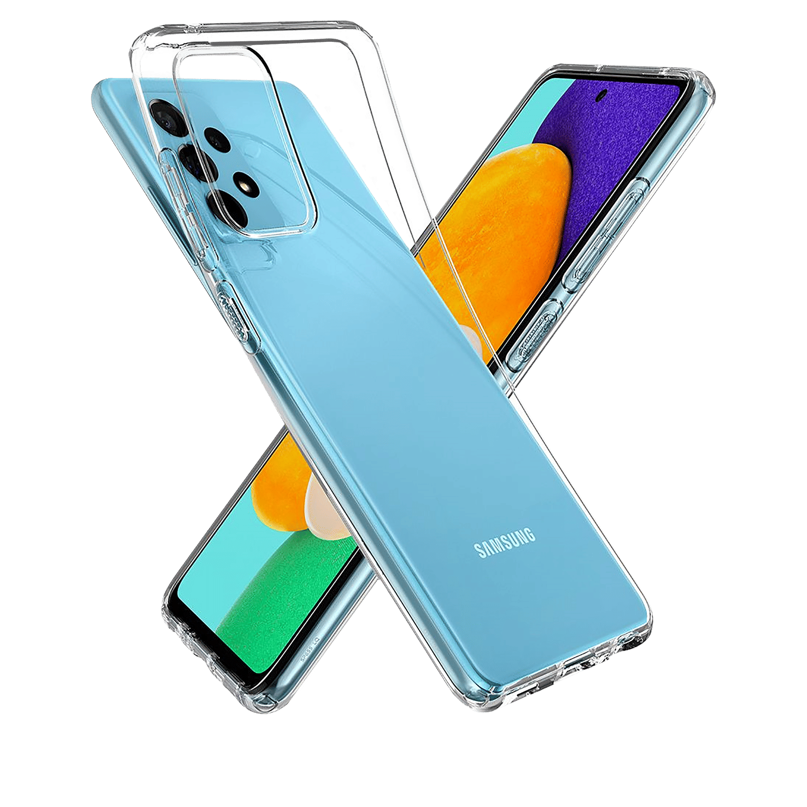 spigen Crystal Flex TPU Back Cover for Samsung Galaxy A52 (Innovative Dot System, Clear)_3