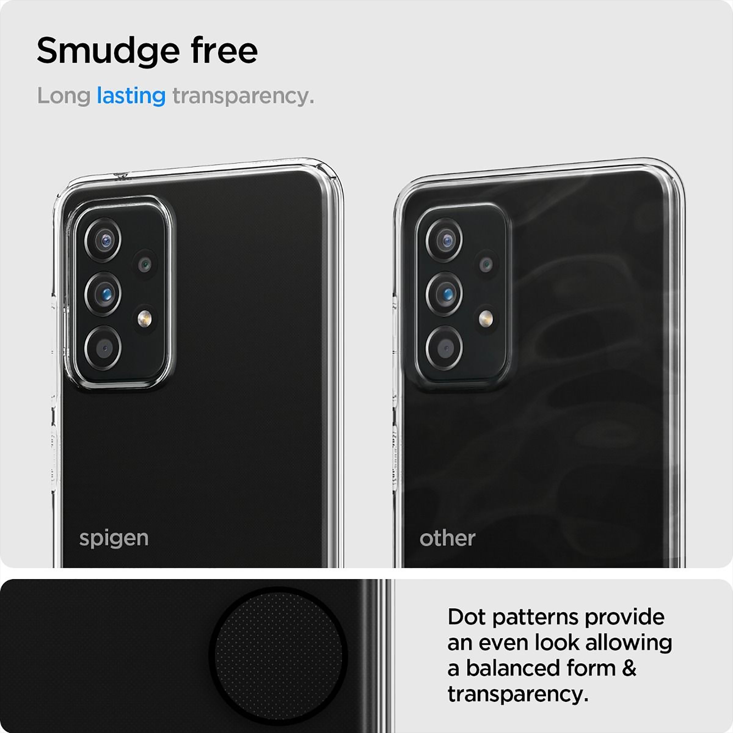 spigen Crystal Flex TPU Back Cover for Samsung Galaxy A52 (Innovative Dot System, Clear)_5