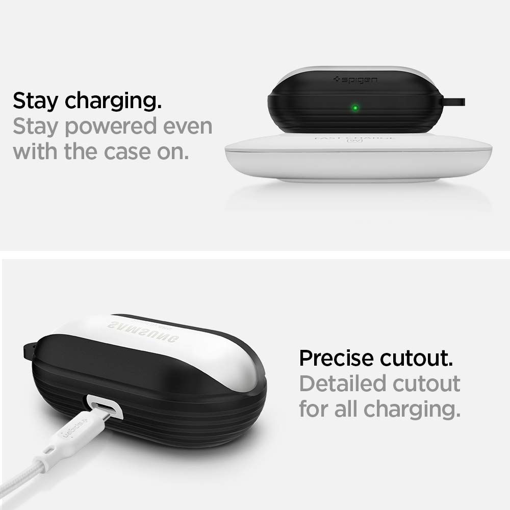 spigen Liquid Air Silicone Full Cover Case For Galaxy Buds+/Galaxy Buds (Precise Cutouts, ASD00260, Black)_10