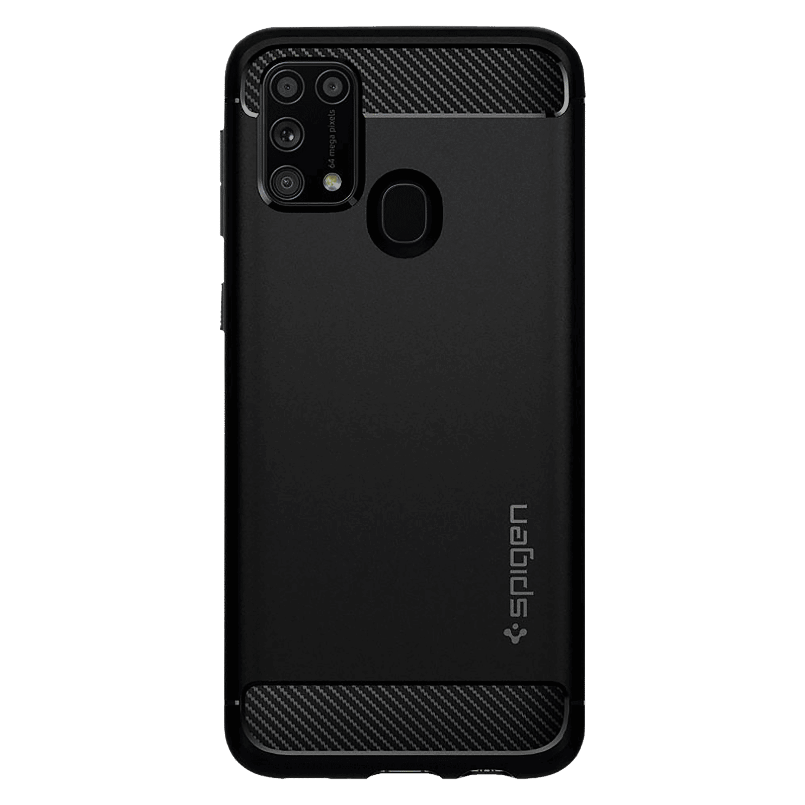 spigen Rugged Armor TPU Back Cover for SAMSUNG Galaxy M31, M31 Prime, F41 (Air Cushion Technology, Matte Black)_3