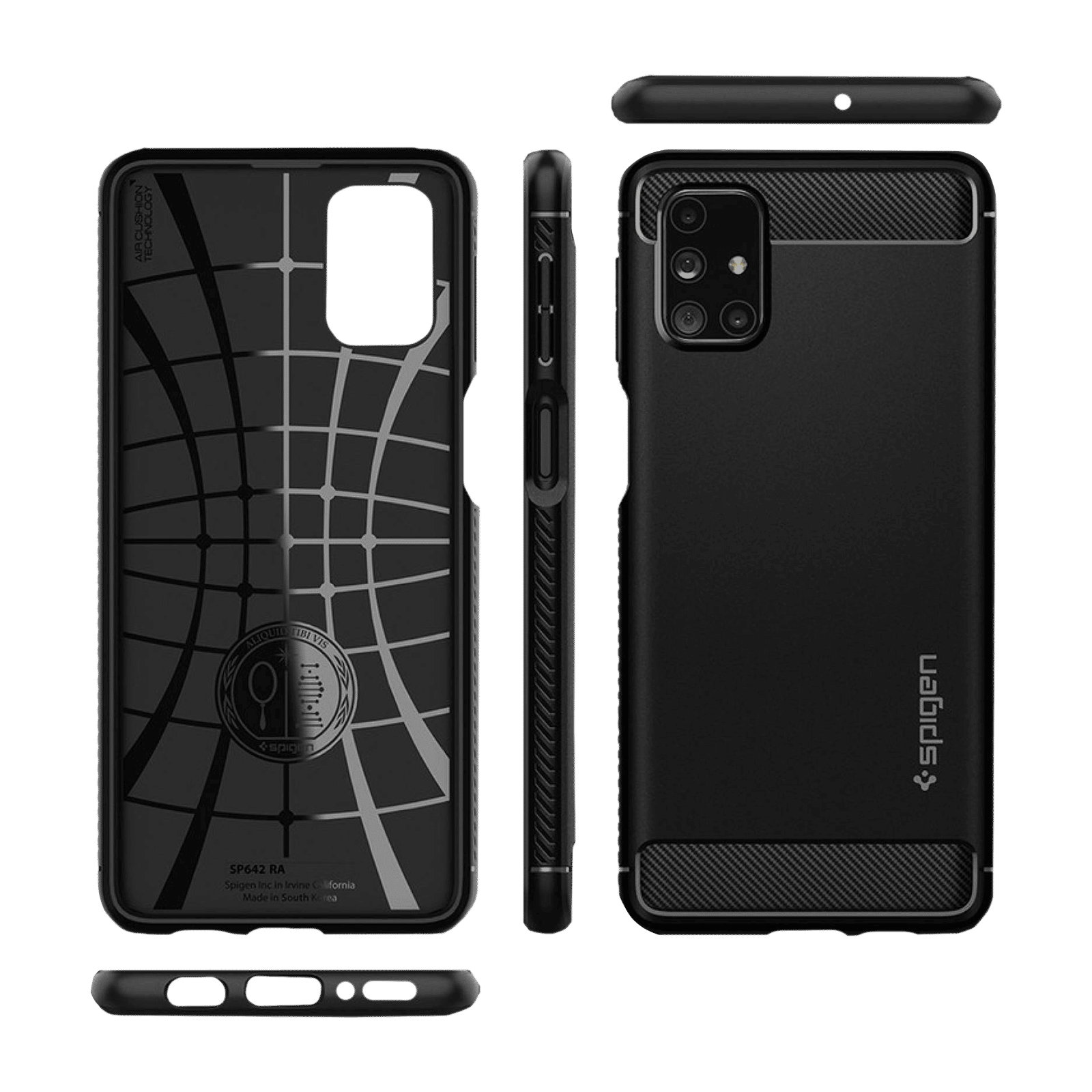spigen Rugged Armor TPU Back Cover for SAMSUNG Galaxy M31s (Air Cushion Technology, Matte Black) spigen Rugged Armor TPU Back Cover for SAMSUNG Galaxy M31s (Air Cushion Technology, Matte Black)_4
