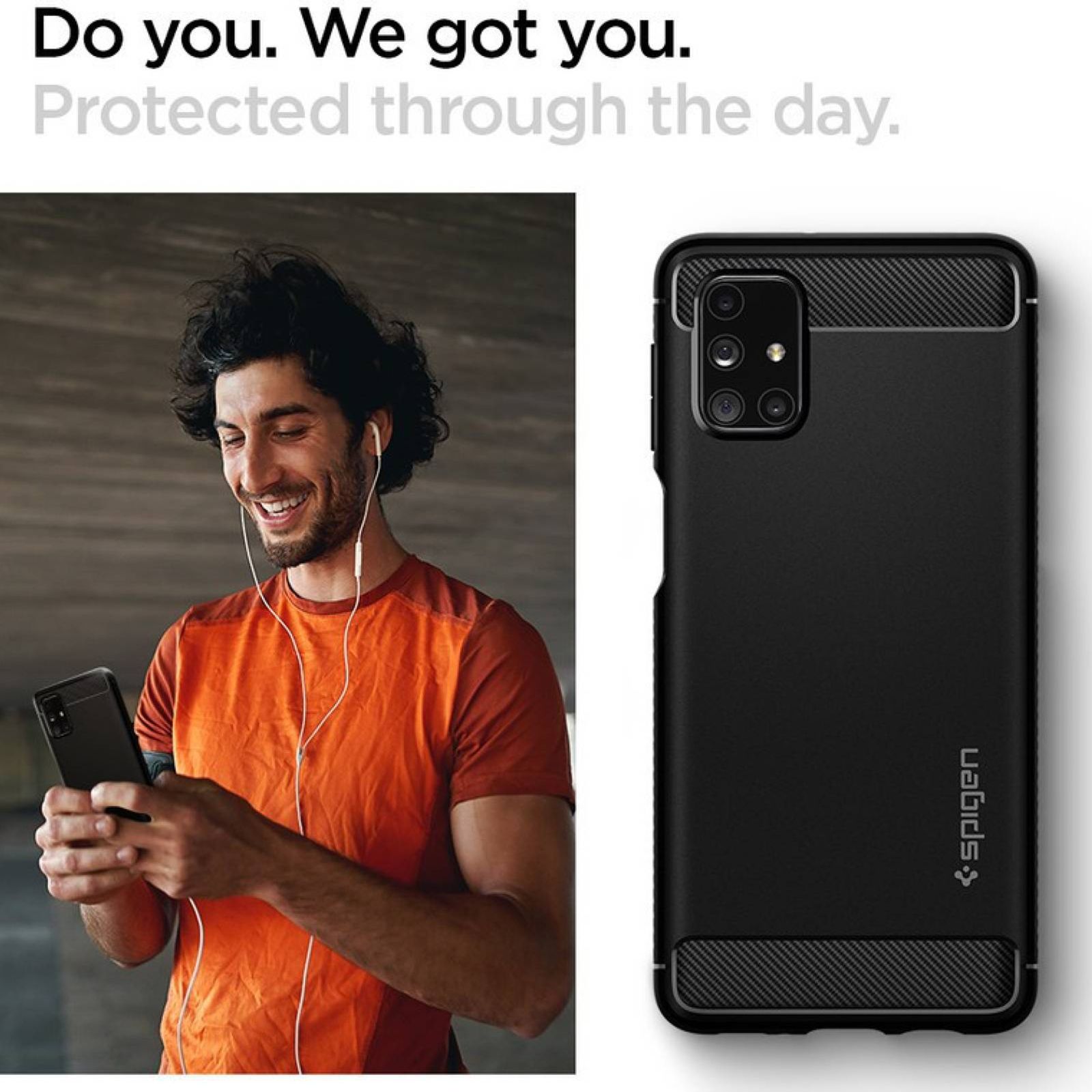 spigen Rugged Armor TPU Back Cover for SAMSUNG Galaxy M31s (Air Cushion Technology, Matte Black) spigen Rugged Armor TPU Back Cover for SAMSUNG Galaxy M31s (Air Cushion Technology, Matte Black)_6