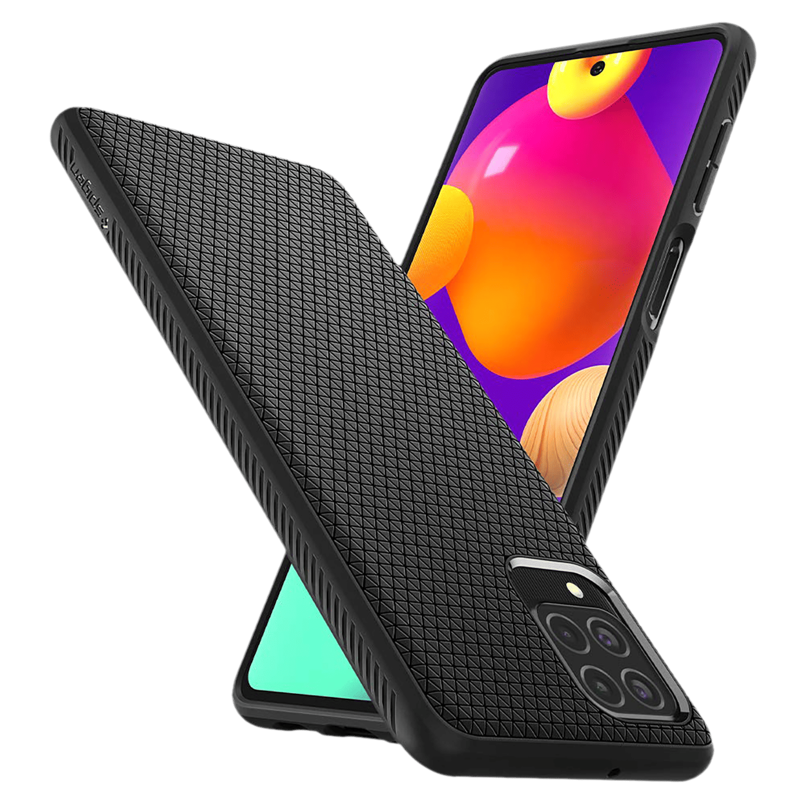 spigen Liquid Air TPU Back Cover for SAMSUNG Galaxy M62, F62 (Air Cushion Technology, Matte Black)_10