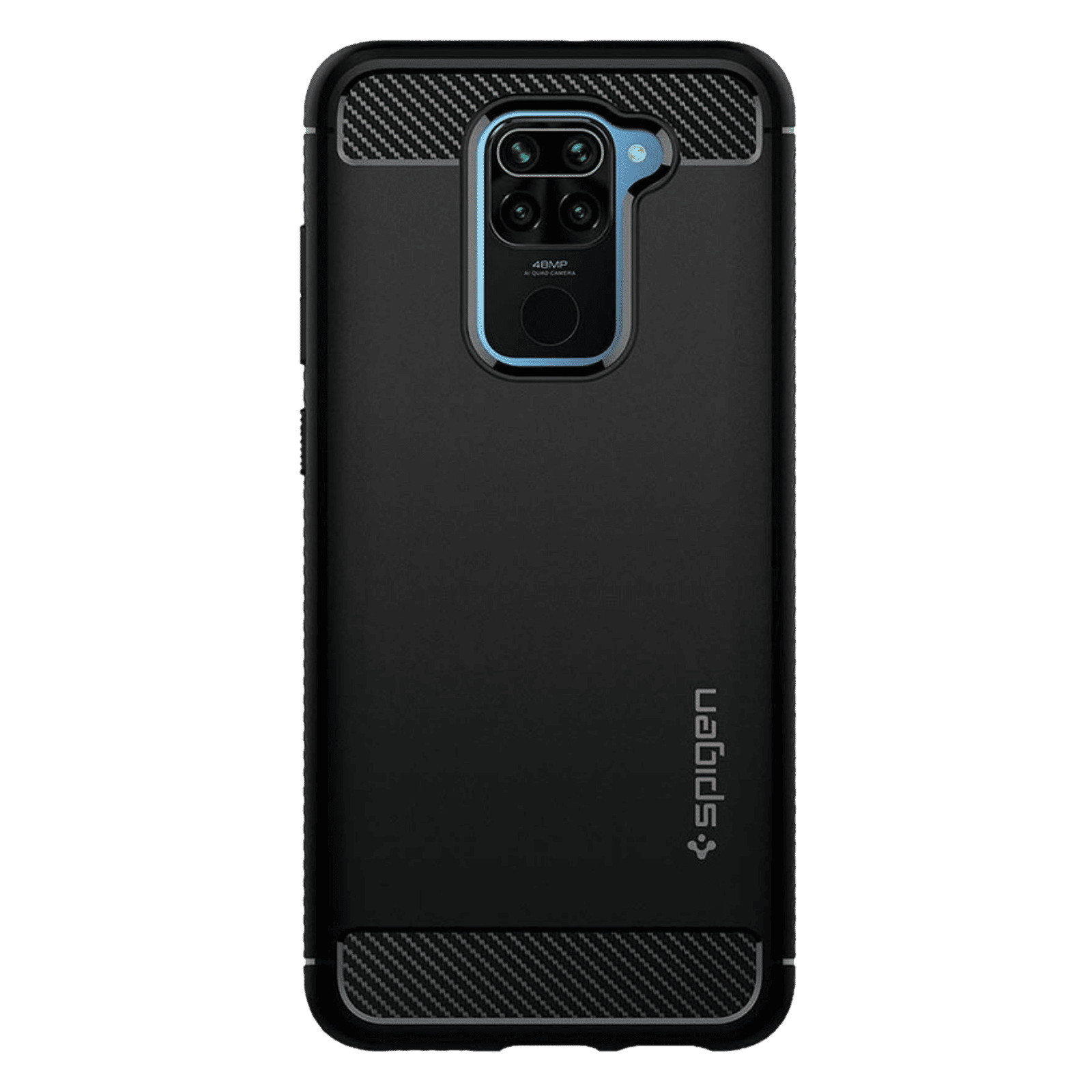 spigen Rugged Armor TPU Back Case For Redmi Note 9 (Air Cushion Technology, ACS01192, Matte Black)_4
