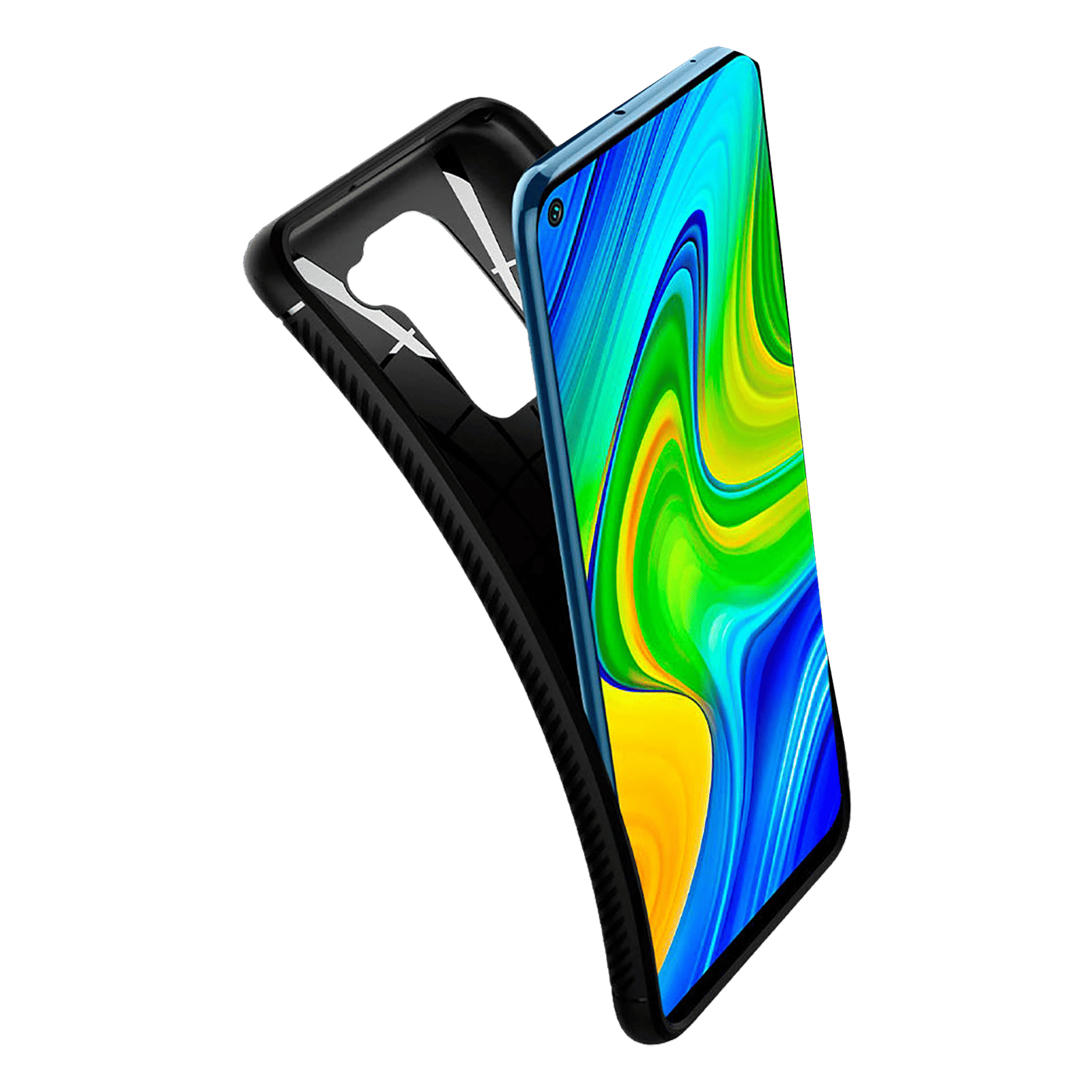 spigen Rugged Armor TPU Back Case For Redmi Note 9 (Air Cushion Technology, ACS01192, Matte Black)_6