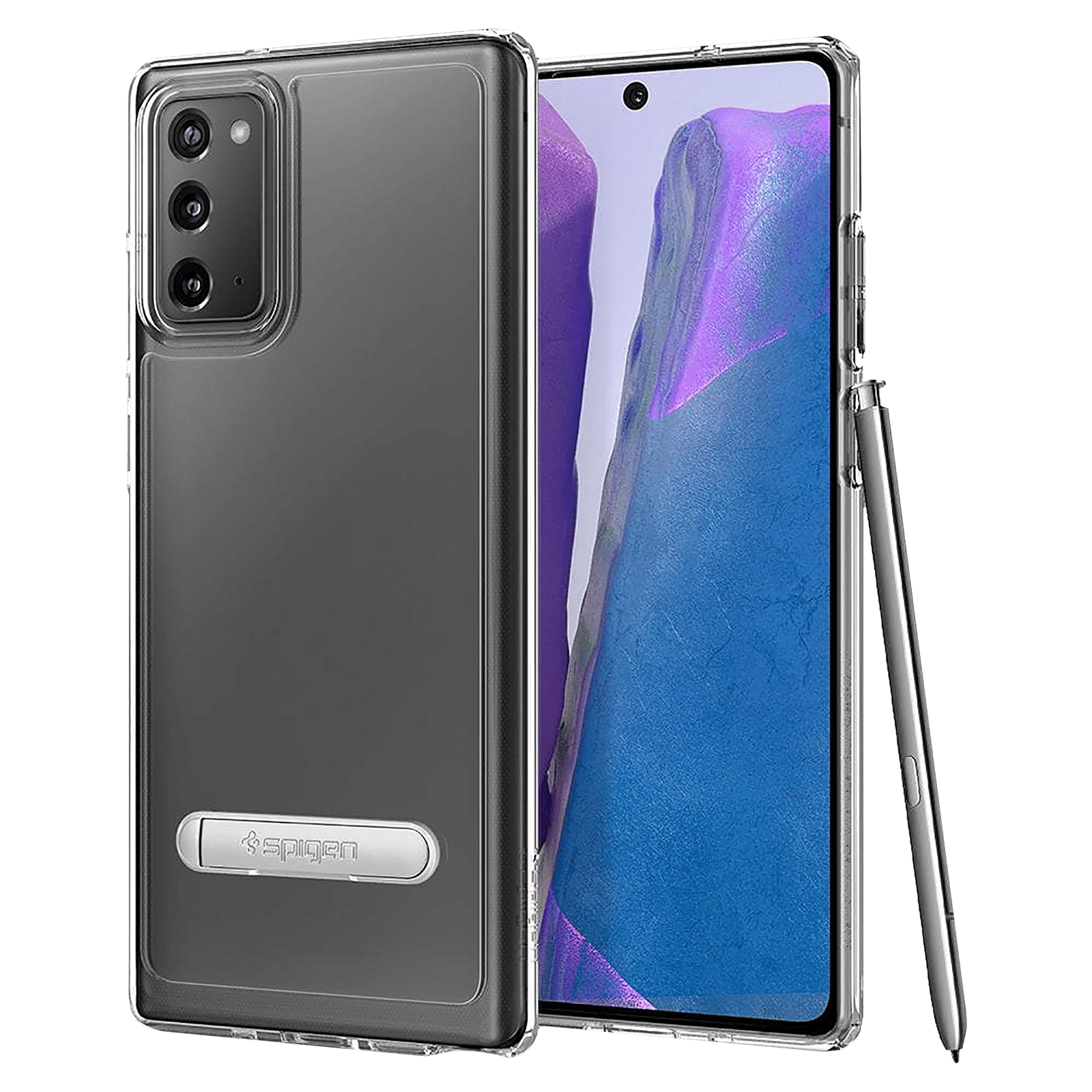 spigen Ultra Hybrid S Hard Polycarbonate & TPU Back Cover for SAMSUNG Galaxy Note 20 (Air Cushion Technology, Crystal Clear)_1