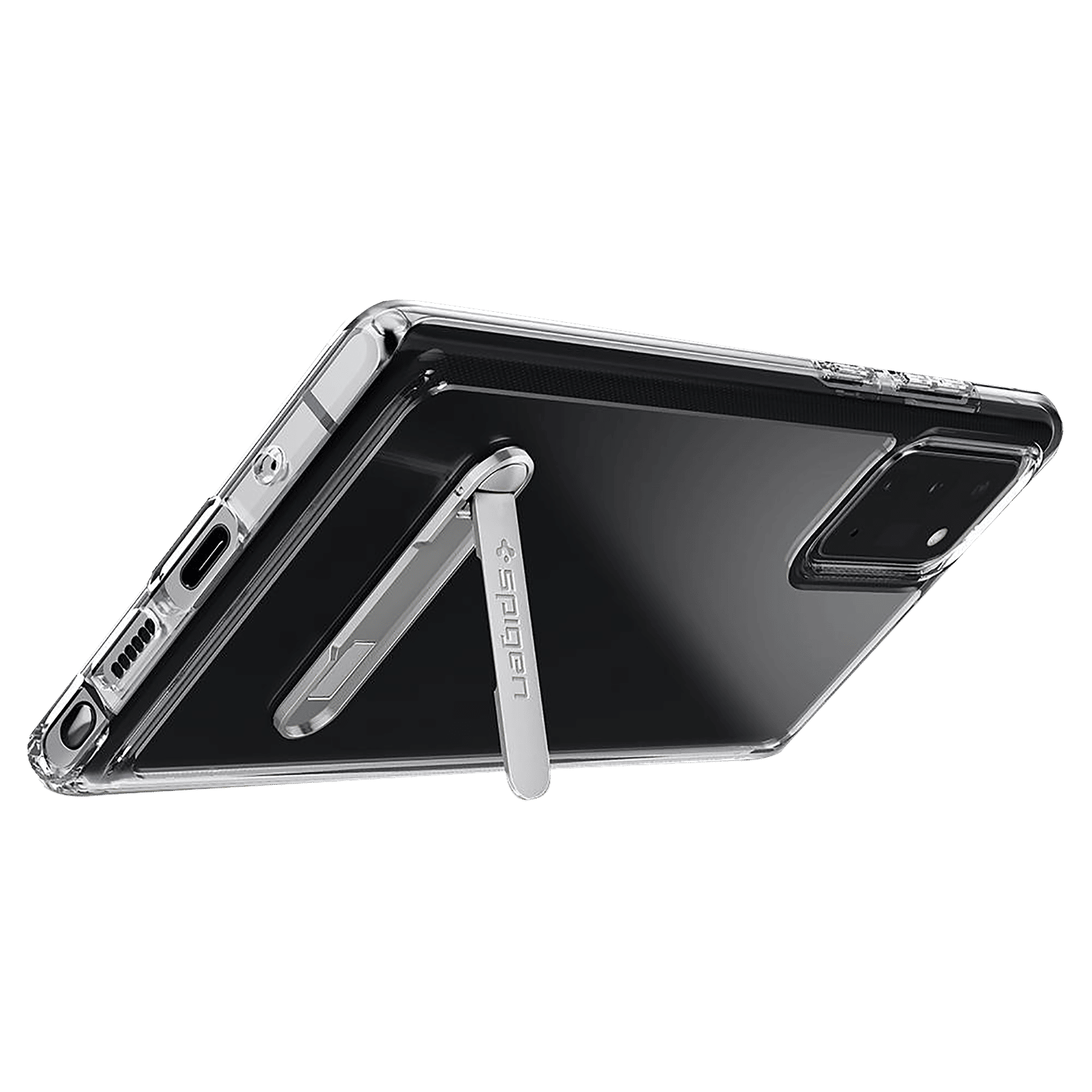 spigen Ultra Hybrid S Hard Polycarbonate & TPU Back Cover for SAMSUNG Galaxy Note 20 (Air Cushion Technology, Crystal Clear)_7