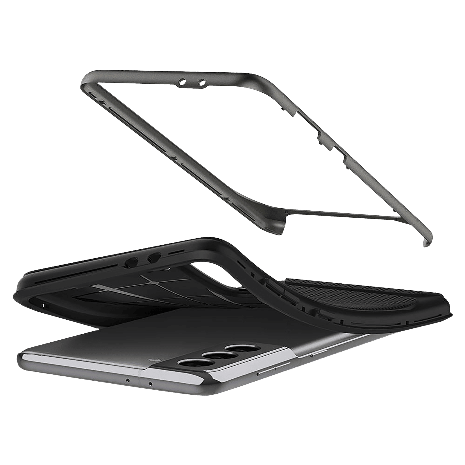 spigen Neo Hybrid TPU & PC Back Case For Galaxy S21 (Compatible With Wireless Charging, ACS02427, Gunmetal)_10