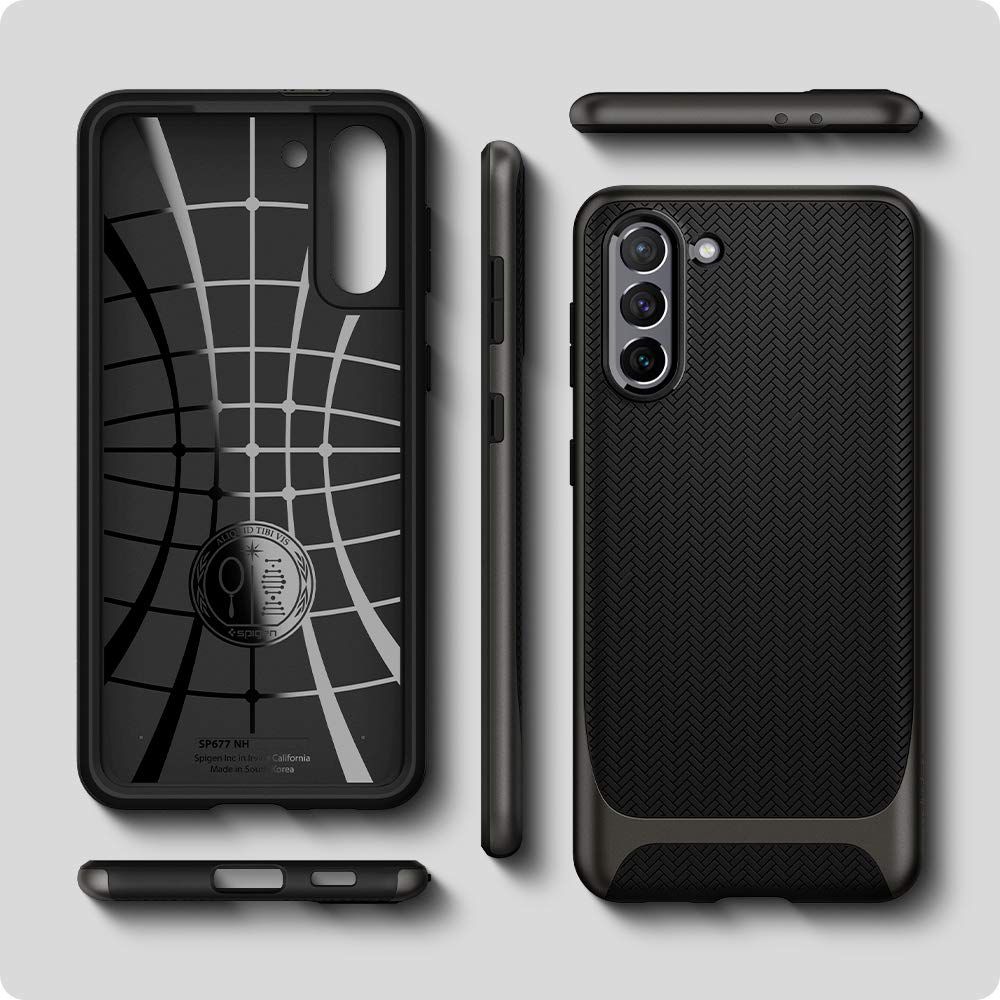 spigen Neo Hybrid TPU & PC Back Case For Galaxy S21 (Compatible With Wireless Charging, ACS02427, Gunmetal)_11