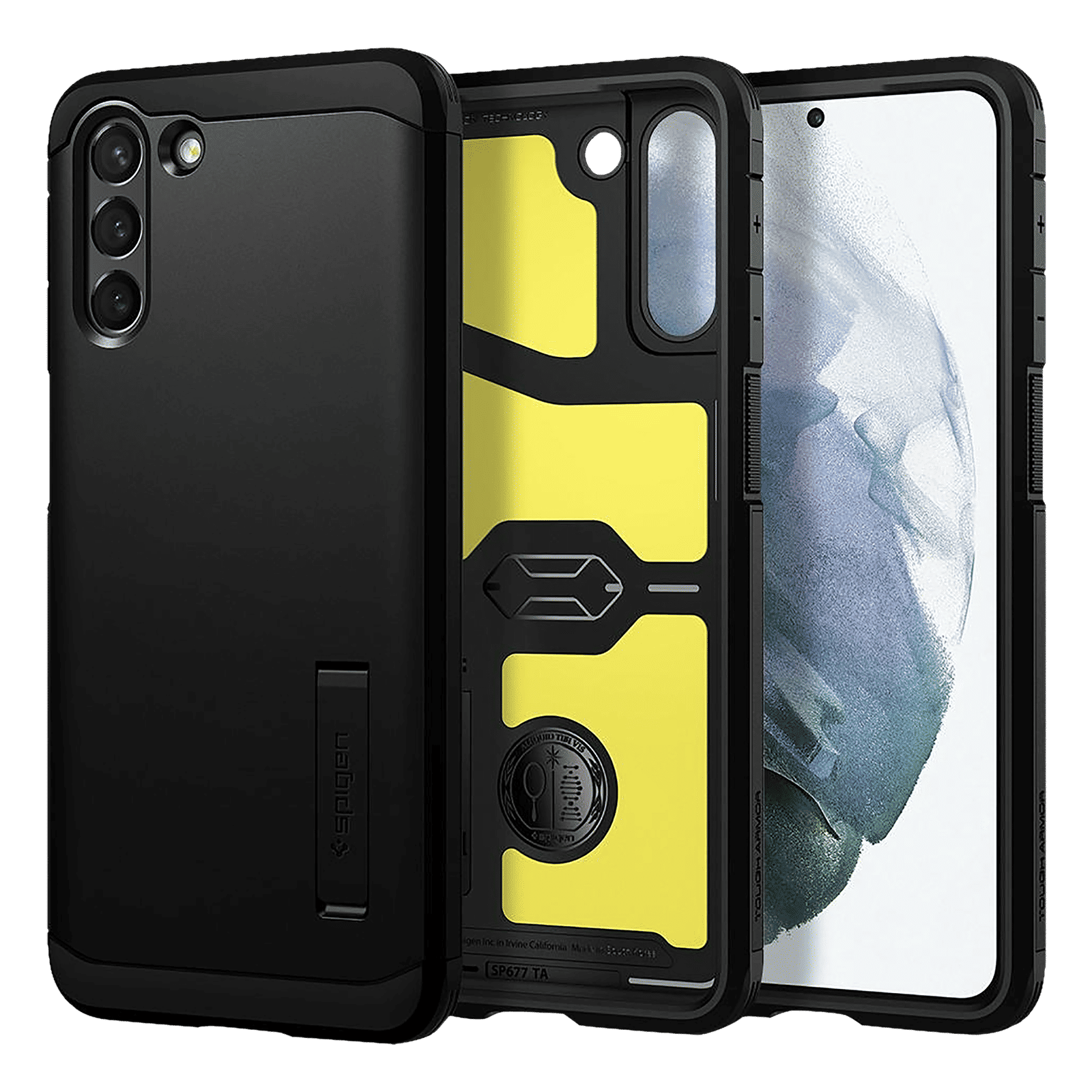 spigen Tough Armor TPU & Polycarbonate Back Case with Stand for SAMSUNG Galaxy S21 (Wireless Charging Compatible, Black) spigen Tough Armor TPU & Polycarbonate Back Case with Stand for SAMSUNG Galaxy S21 (Wireless Charging Compatible, Black)_1