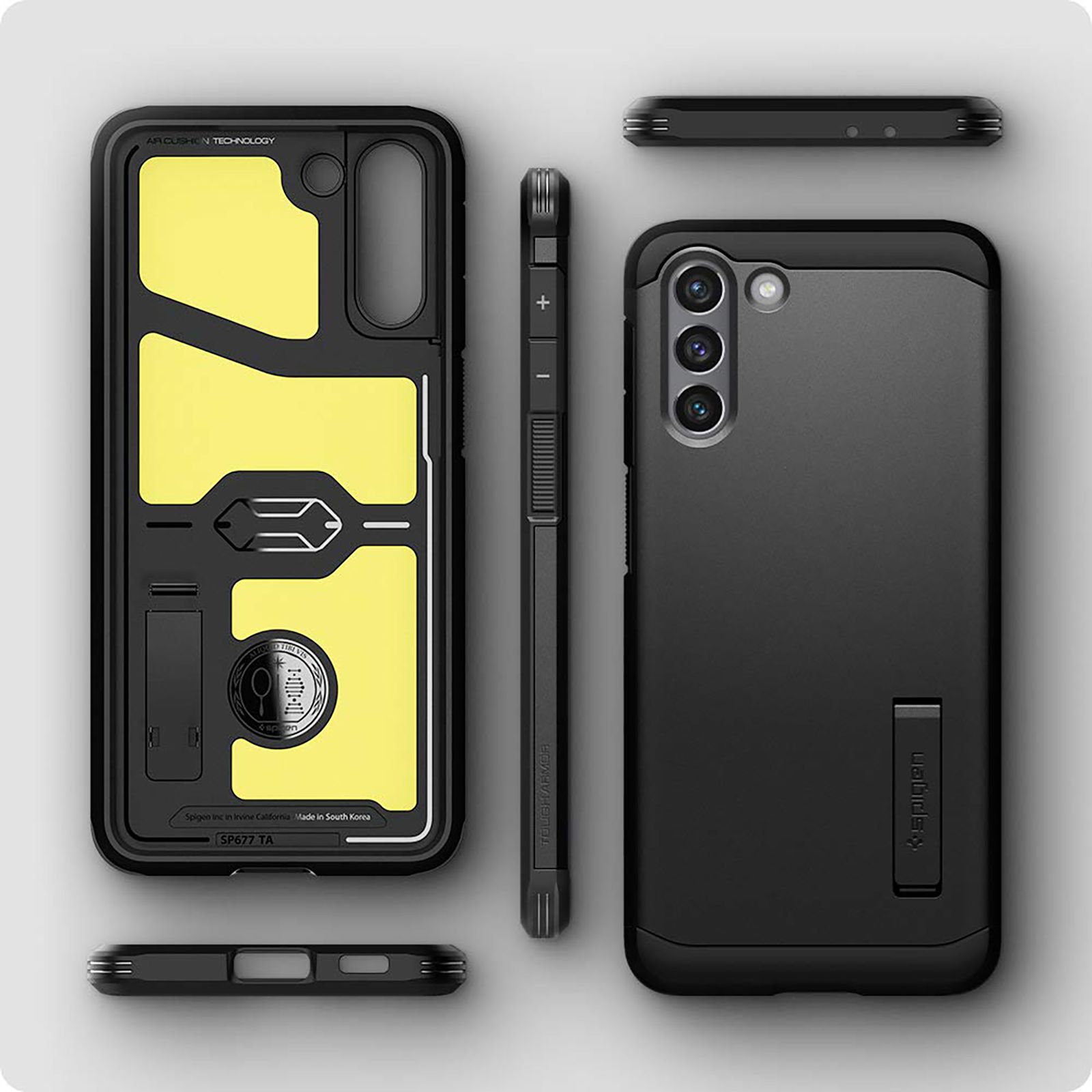 spigen Tough Armor TPU & Polycarbonate Back Case with Stand for SAMSUNG Galaxy S21 (Wireless Charging Compatible, Black) spigen Tough Armor TPU & Polycarbonate Back Case with Stand for SAMSUNG Galaxy S21 (Wireless Charging Compatible, Black)_11