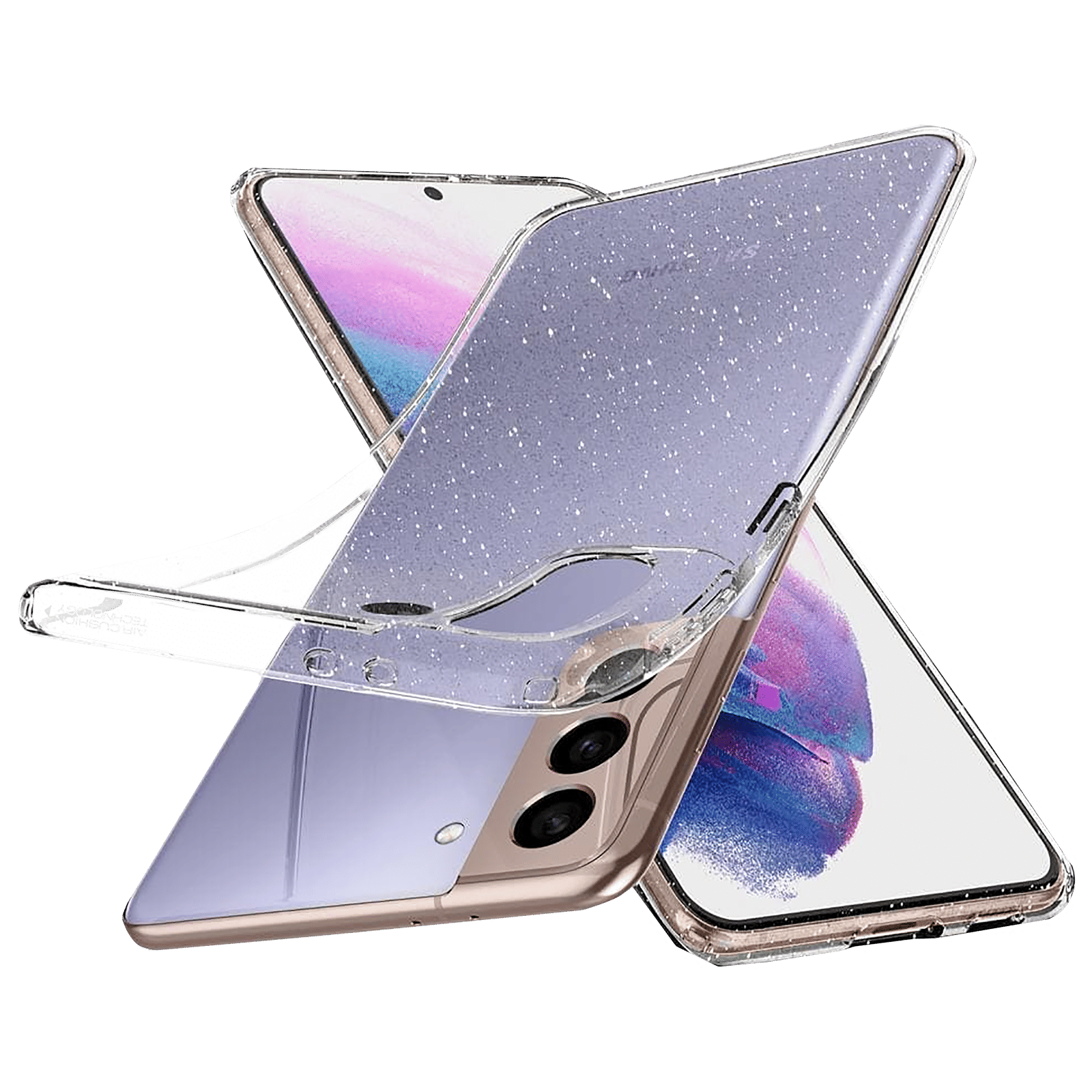 spigen Liquid Crystal Glitter TPU Back Cover for SAMSUNG Galaxy S21 Plus (Wireless Charging Compatible, Crystal Quartz)_8