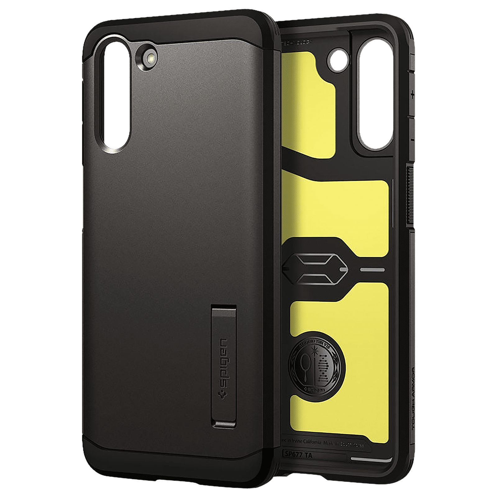 spigen Tough Armor TPU & Polycarbonate Back Case with Stand for SAMSUNG Galaxy S21 Plus (Wireless Charging Compatible, Gunmetal)_8