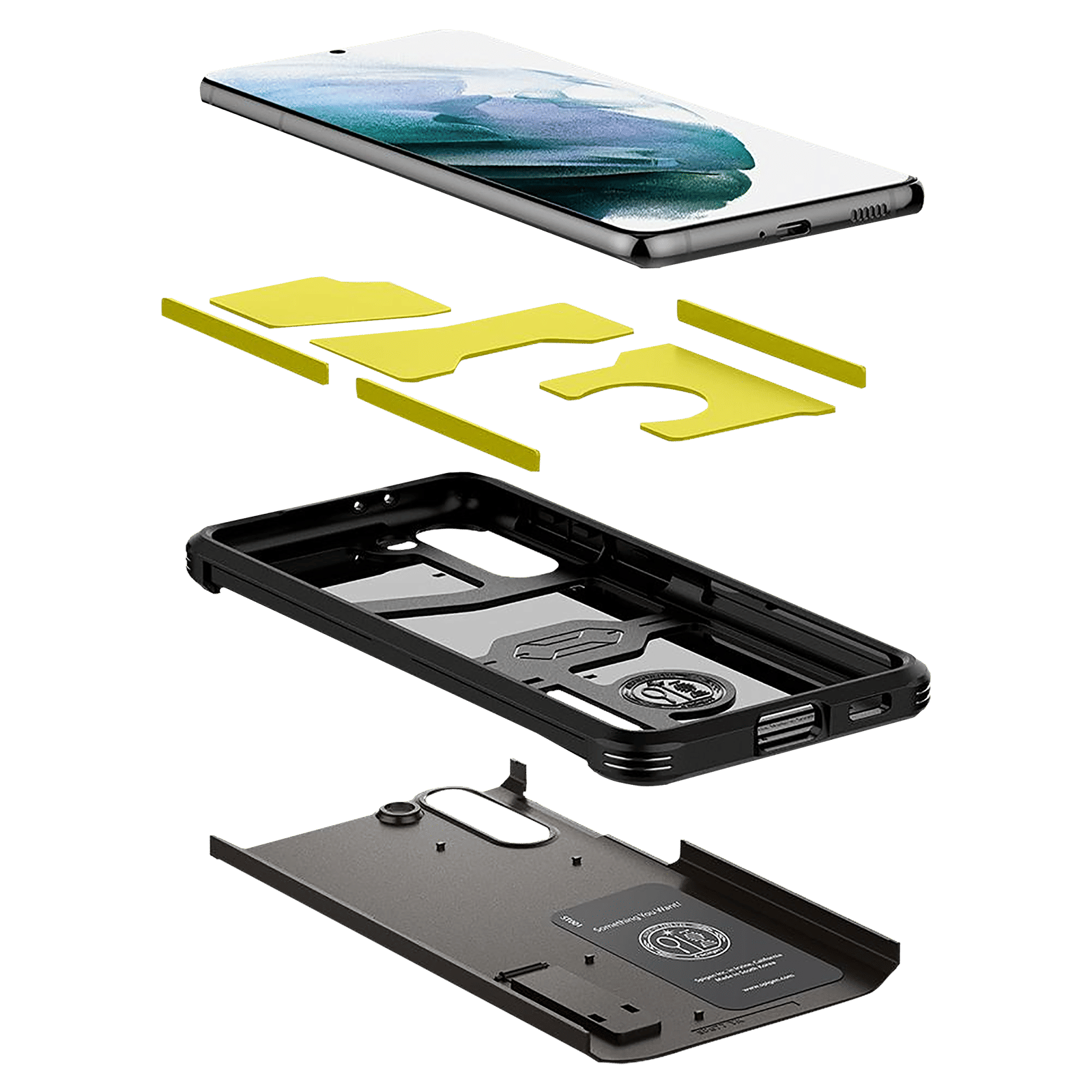 spigen Tough Armor TPU & Polycarbonate Back Case with Stand for SAMSUNG Galaxy S21 Plus (Wireless Charging Compatible, Gunmetal)_10