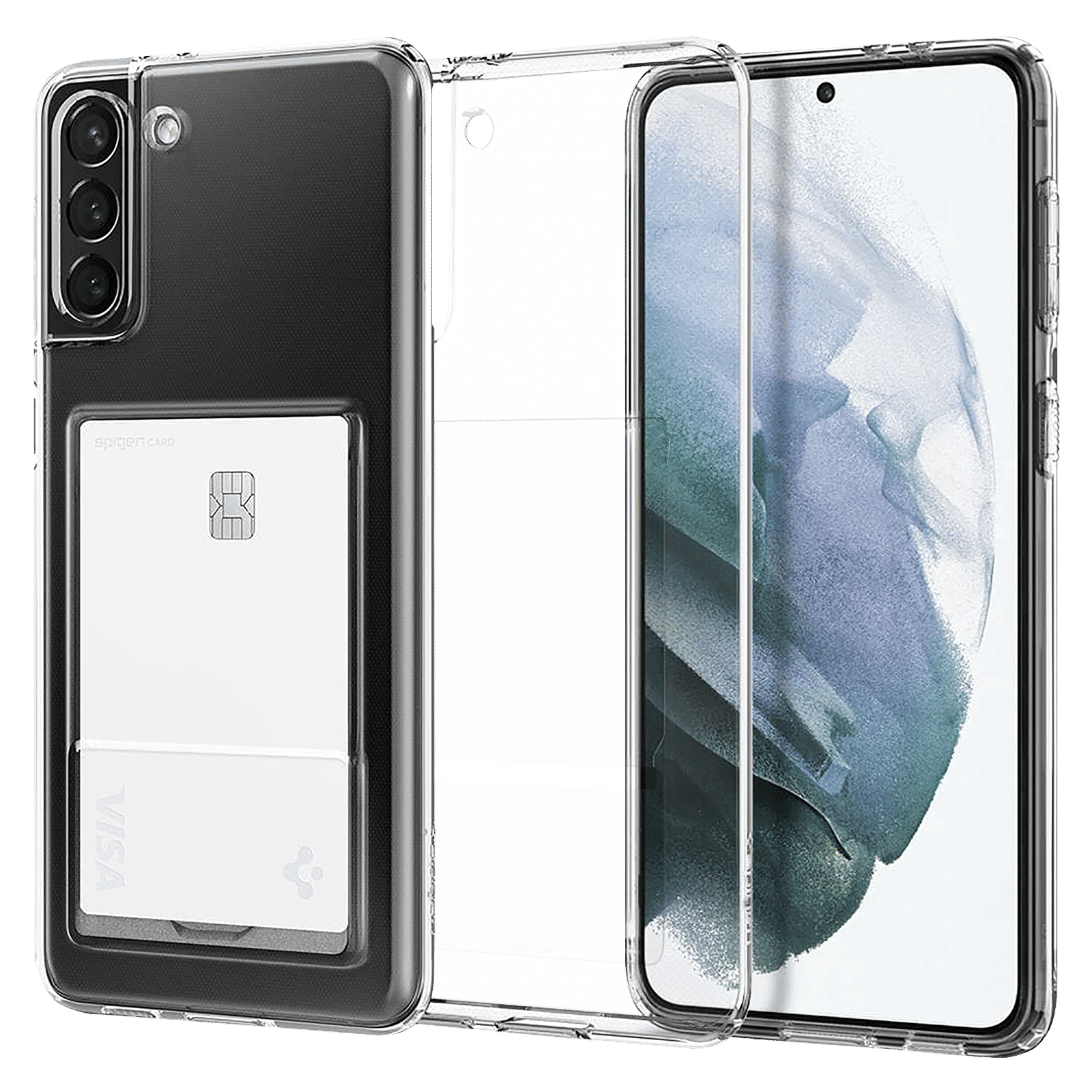 spigen Crystal Slot Polycarbonate and TPU Back Cover for Samsung Galaxy S21 Plus (Air Cushion Technology, Crystal Clear) spigen Crystal Slot Polycarbonate and TPU Back Cover for Samsung Galaxy S21 Plus (Air Cushion Technology, Crystal Clear)_1
