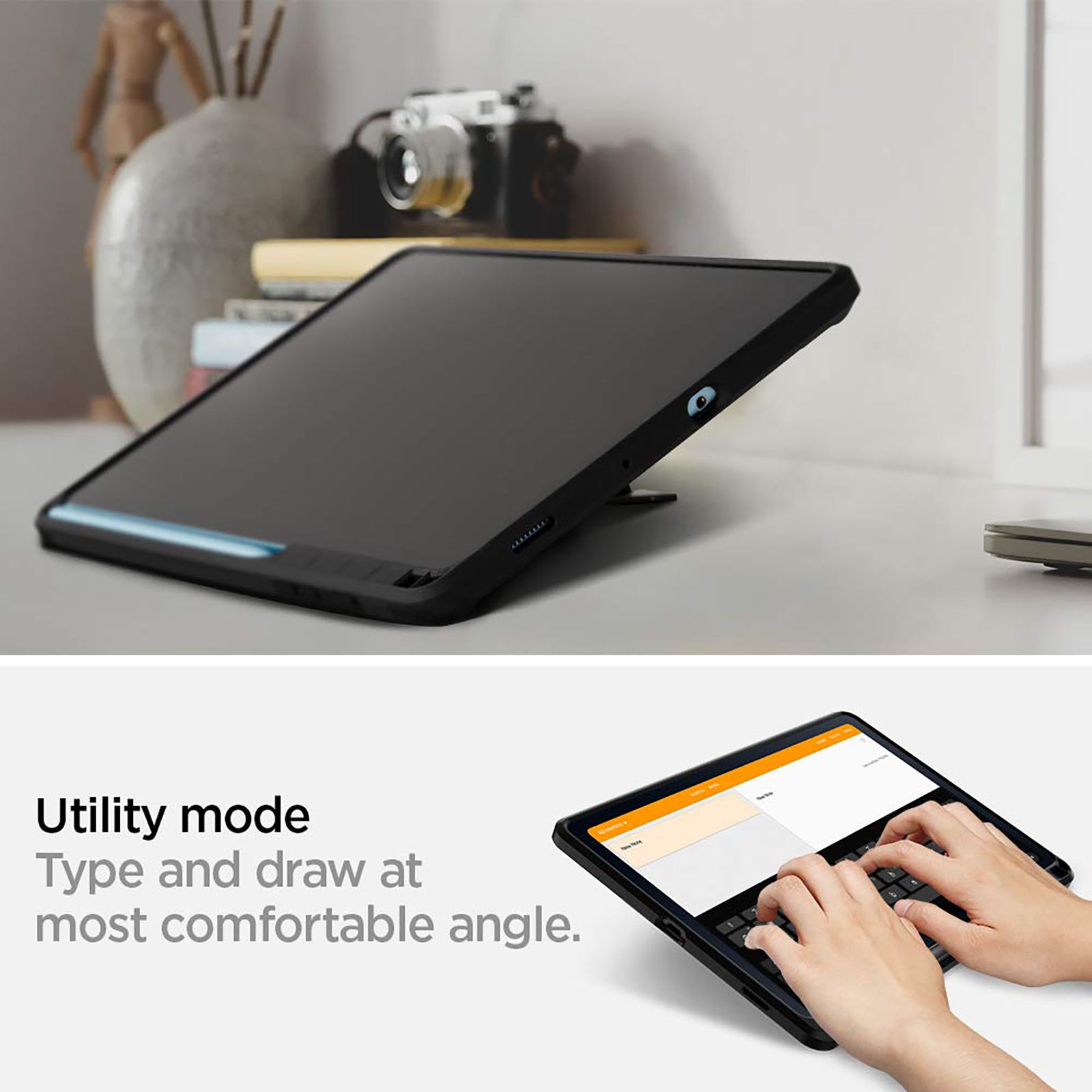 spigen Tough Armor Pro TPU & PC Back Case with Stand for SAMSUNG Galaxy Tab S6 Lite with S Pen Holder (Comfortable Angle, Gunmetal) spigen Tough Armor Pro TPU & PC Back Case with Stand for SAMSUNG Galaxy Tab S6 Lite with S Pen Holder (Comfortable Angle, Gunmetal)_13