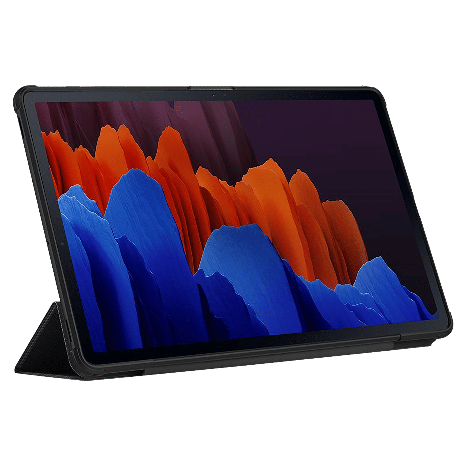spigen Rugged Armor Pro PU Leather & TPU Full Cover Case For Galaxy Tab S7 Plus (Air Cushion Technology, ACS01607, Black)_9