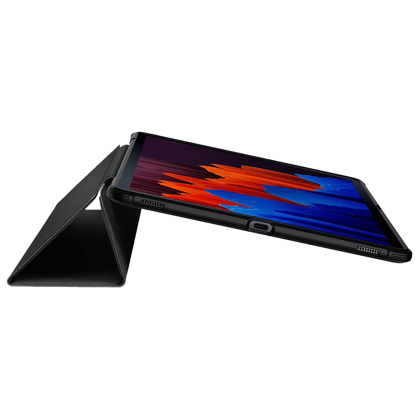 spigen Rugged Armor Pro PU Leather & TPU Full Cover Case For Galaxy Tab S7 Plus (Air Cushion Technology, ACS01607, Black)_12