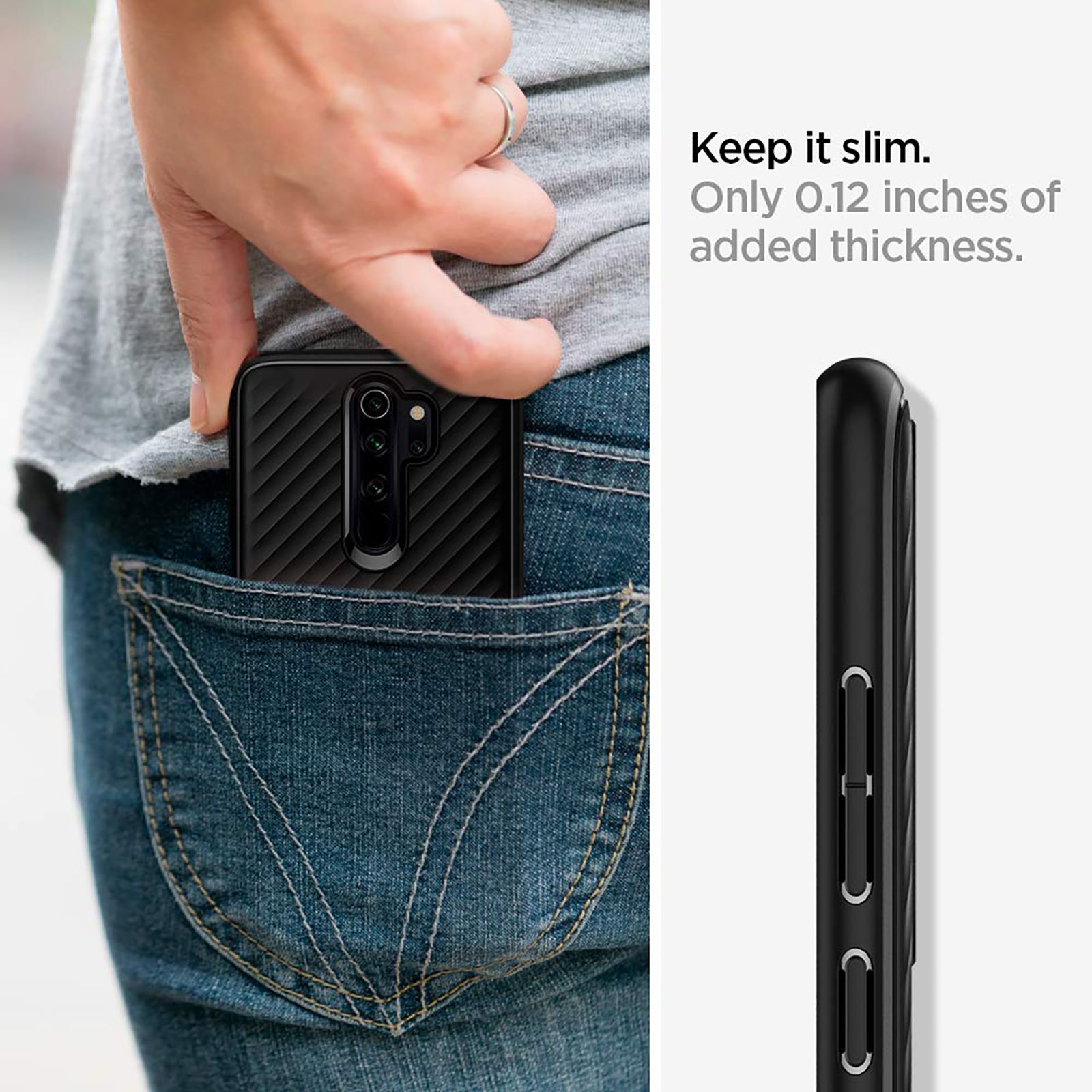 spigen Core Armor TPU Back Cover for Redmi Note 8 Pro (Air Cushion Technology, Matte Black)_6