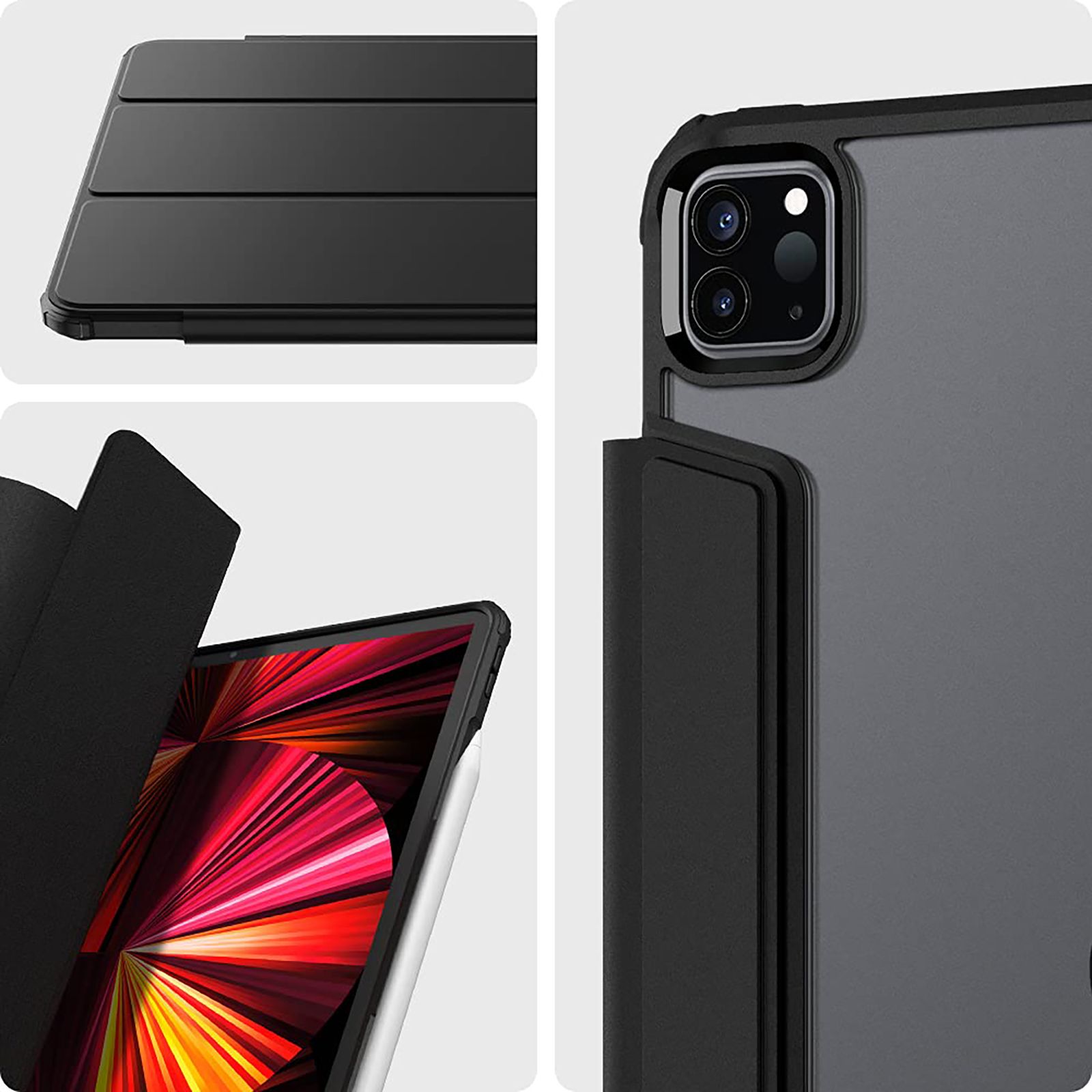 spigen Ultra Hybrid Pro TPU & PC Back Case with Stand For iPad Pro 11" (2021) (Air Cushion Technology, ACS02885, Black) spigen Ultra Hybrid Pro TPU & PC Back Case with Stand For iPad Pro 11" (2021) (Air Cushion Technology, ACS02885, Black)_18