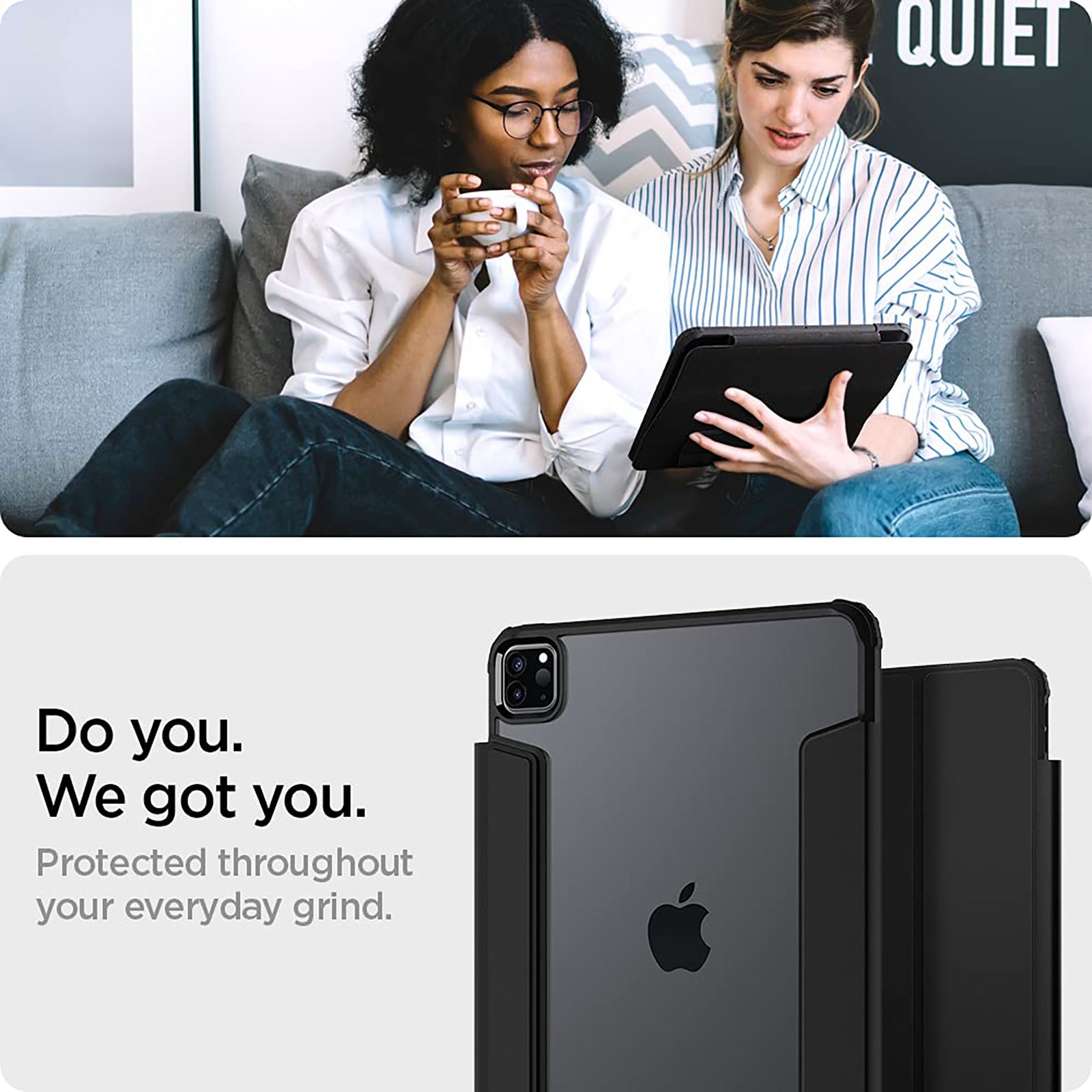 spigen Ultra Hybrid Pro TPU & PC Back Case with Stand For iPad Pro 11" (2021) (Air Cushion Technology, ACS02885, Black) spigen Ultra Hybrid Pro TPU & PC Back Case with Stand For iPad Pro 11" (2021) (Air Cushion Technology, ACS02885, Black)_19